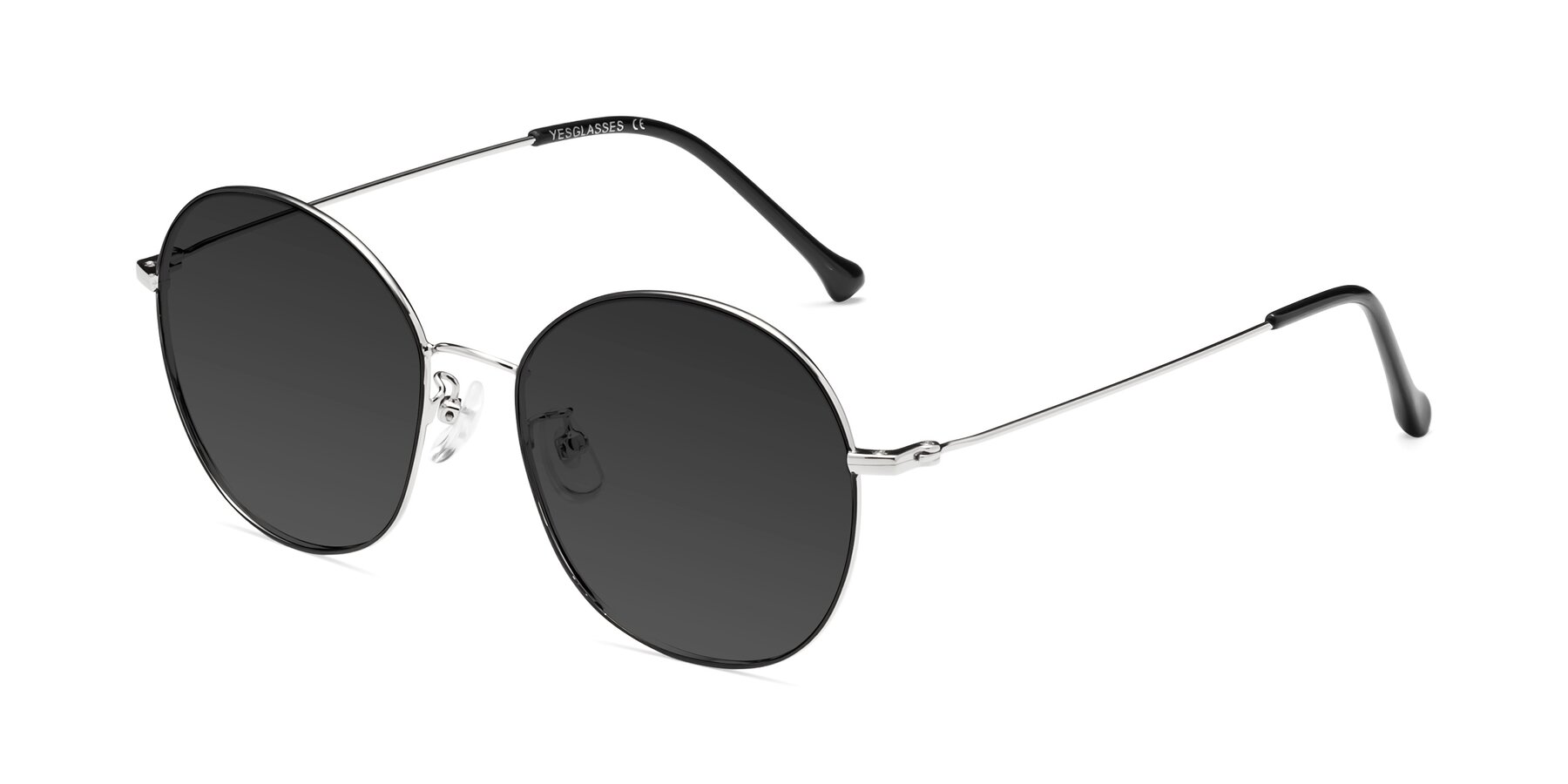 Angle of Dallas in Black-Silver with Gray Tinted Lenses