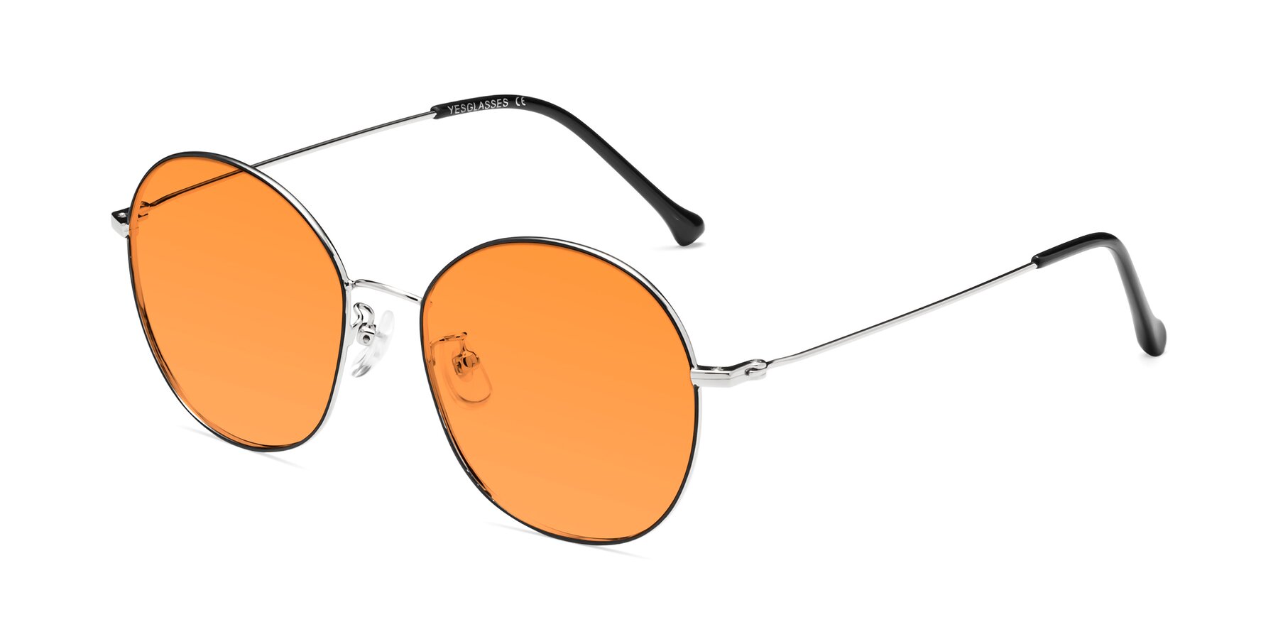 Angle of Dallas in Black-Silver with Orange Tinted Lenses