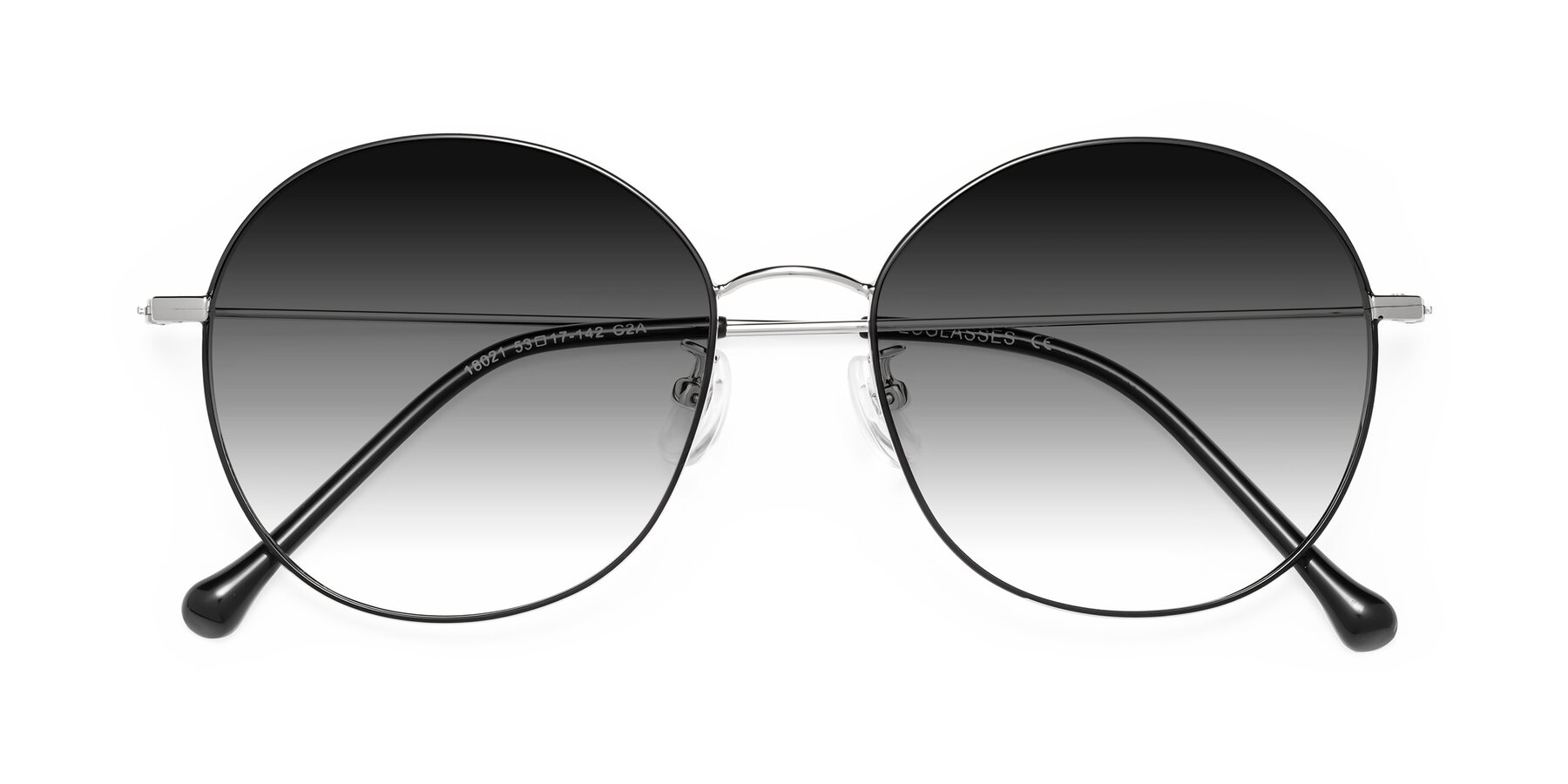 Folded Front of Dallas in Black-Silver with Gray Gradient Lenses