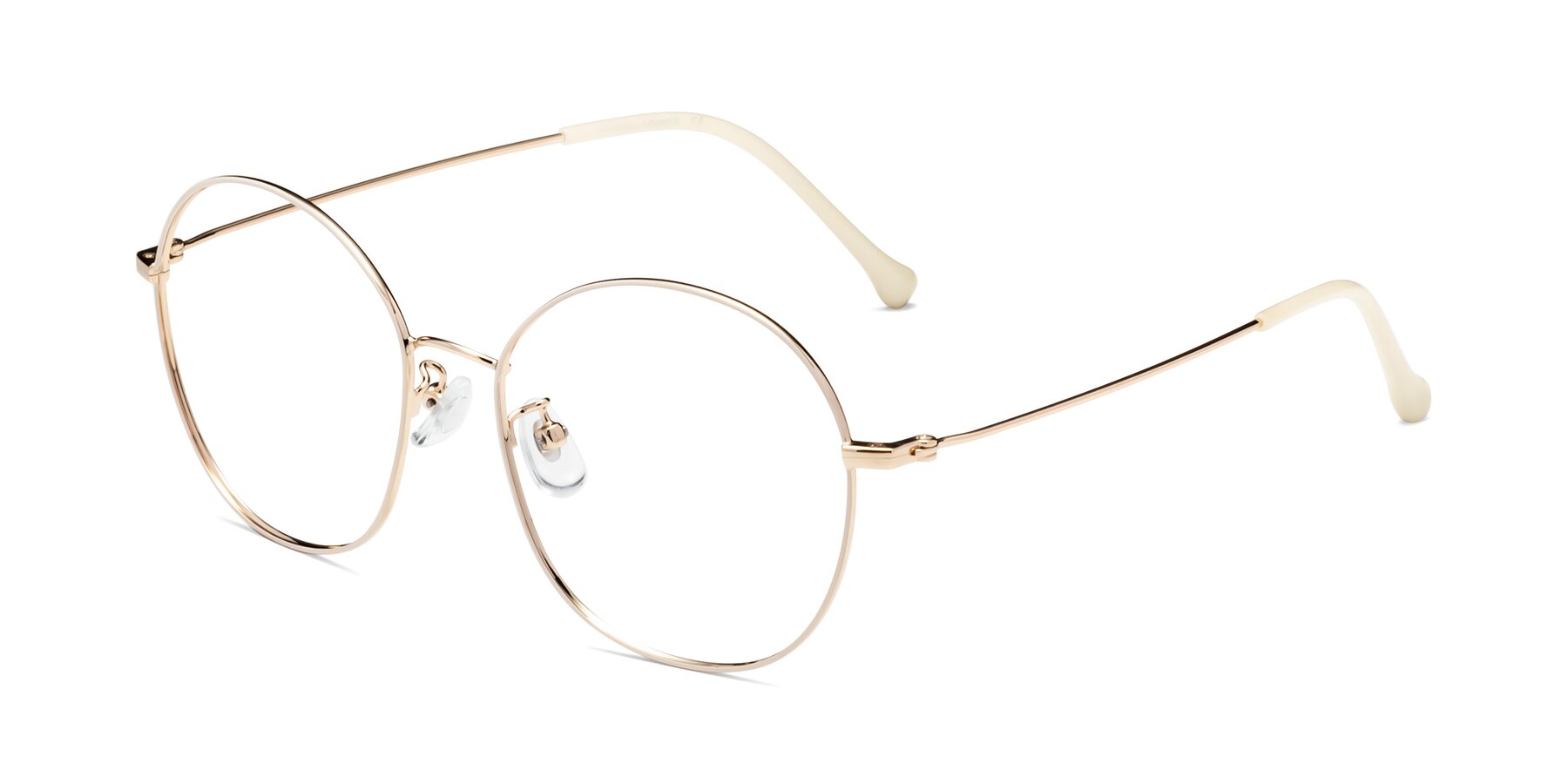 Angle of Dallas in White-Gold with Clear Reading Eyeglass Lenses