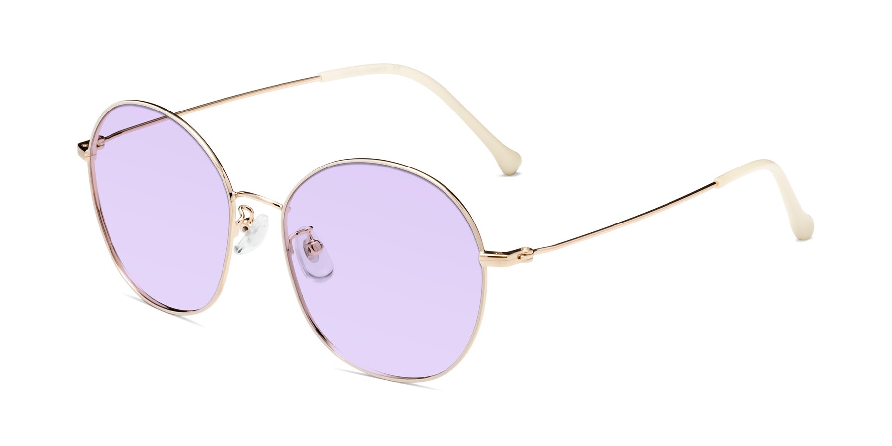 Angle of Dallas in White-Gold with Light Purple Tinted Lenses