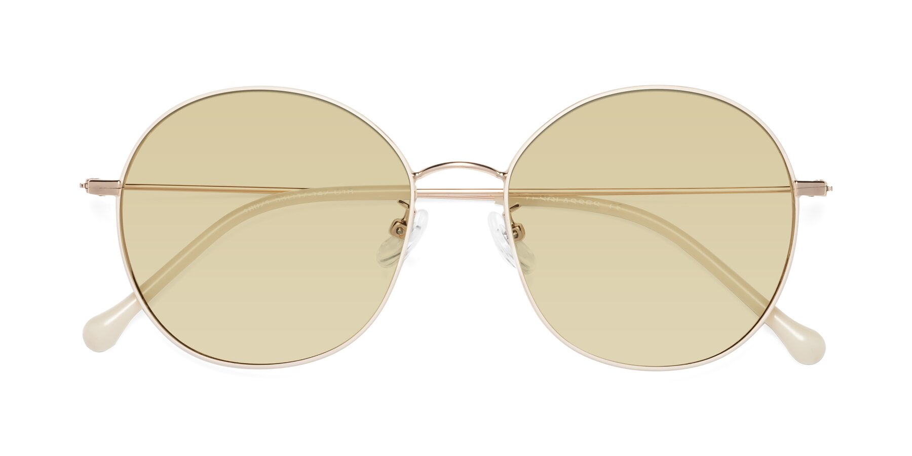 Folded Front of Dallas in White-Gold with Light Champagne Tinted Lenses