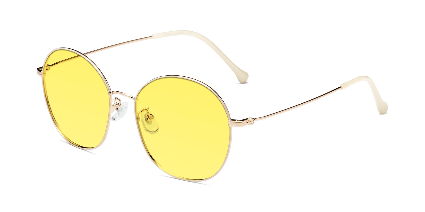 Angle of Dallas in White-Gold with Medium Yellow Tinted Lenses