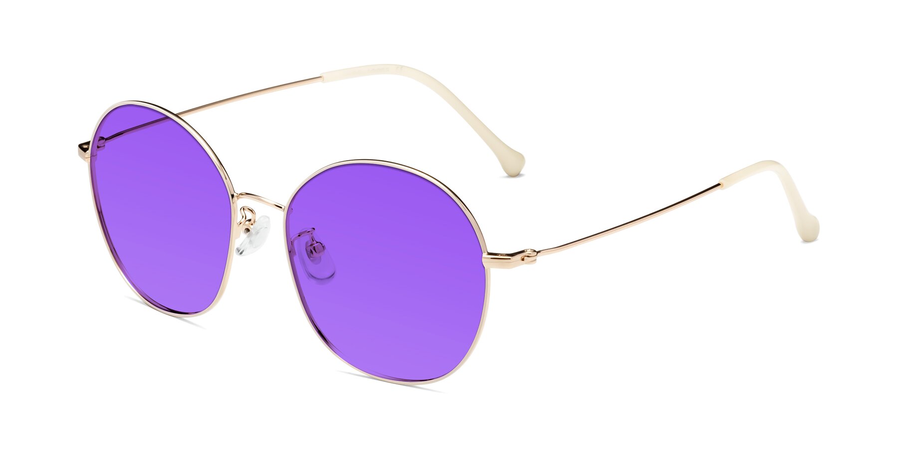 Angle of Dallas in White-Gold with Purple Tinted Lenses