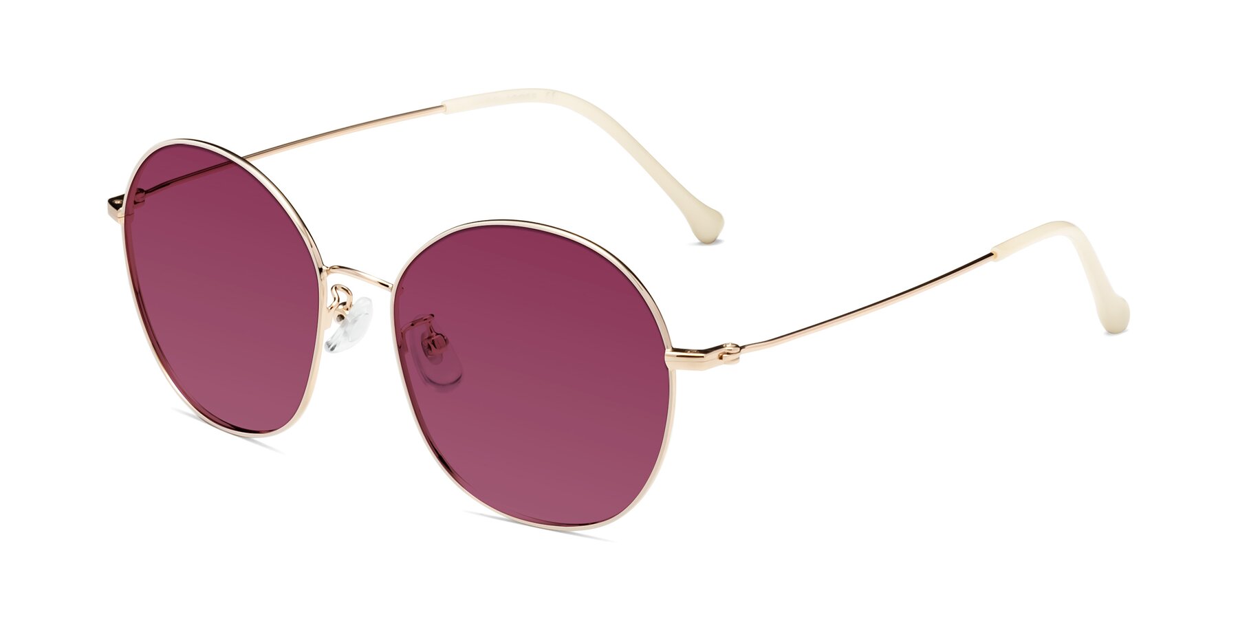 Angle of Dallas in White-Gold with Wine Tinted Lenses