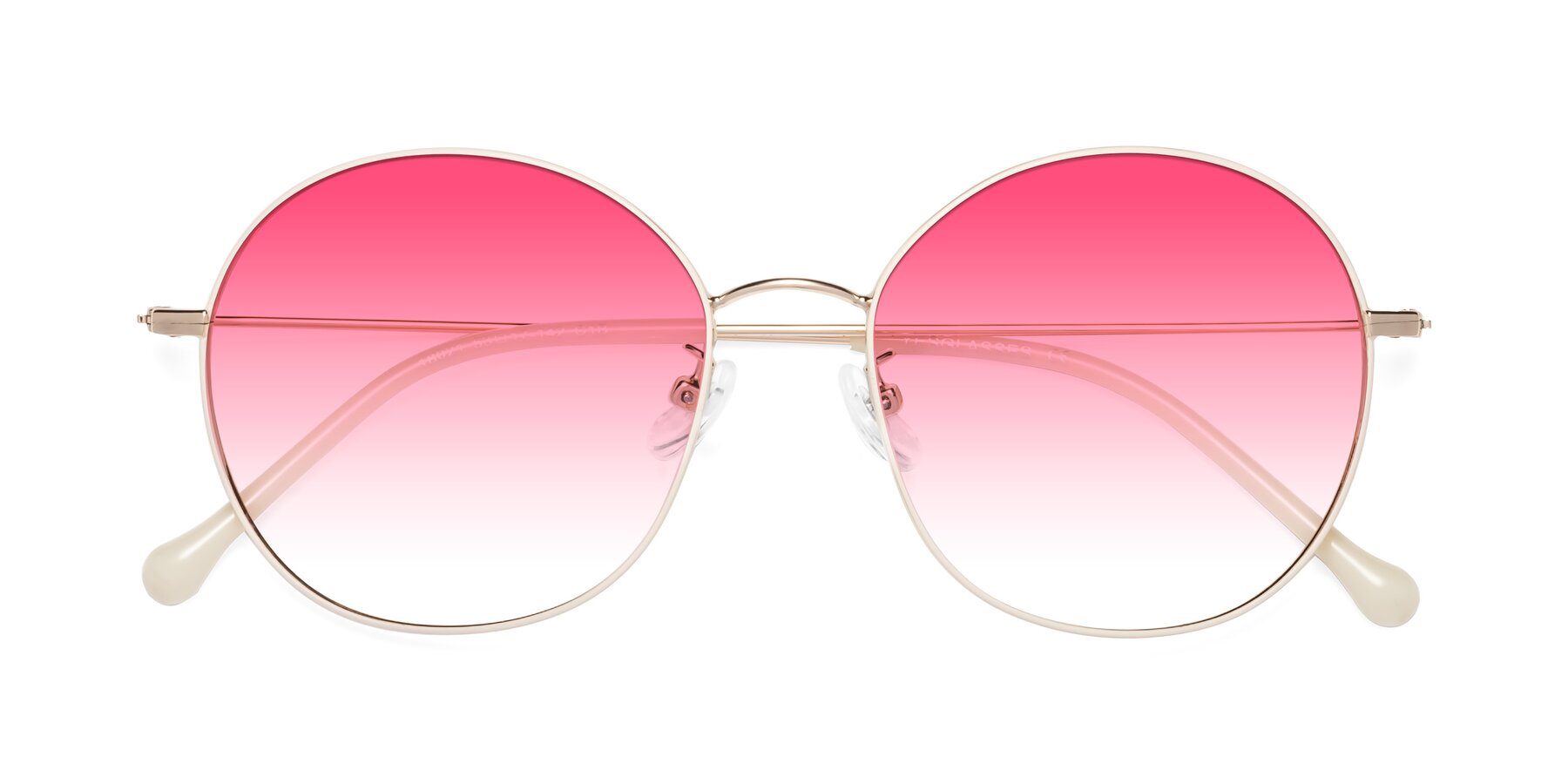 Folded Front of Dallas in White-Gold with Pink Gradient Lenses