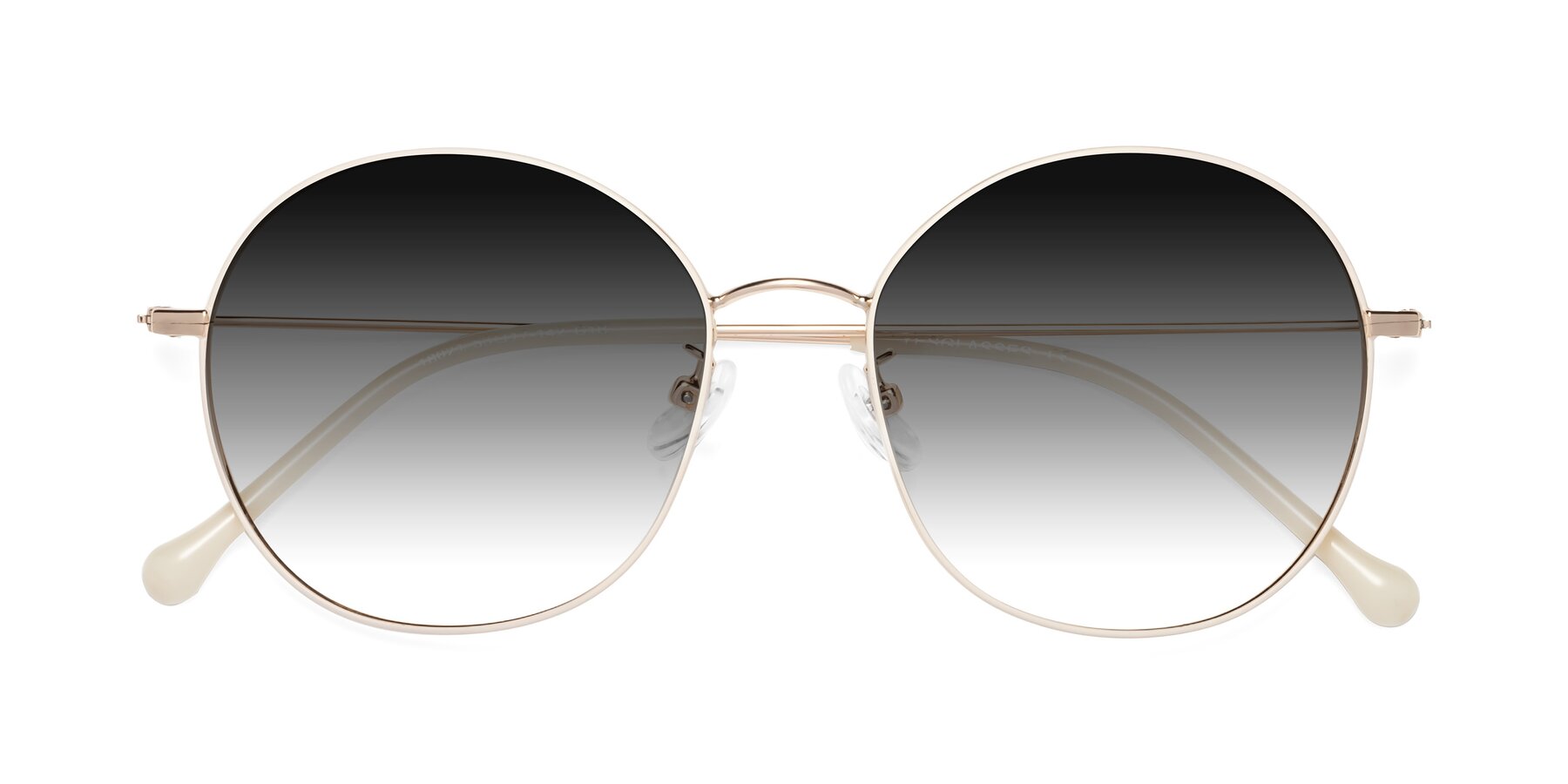 Folded Front of Dallas in White-Gold with Gray Gradient Lenses
