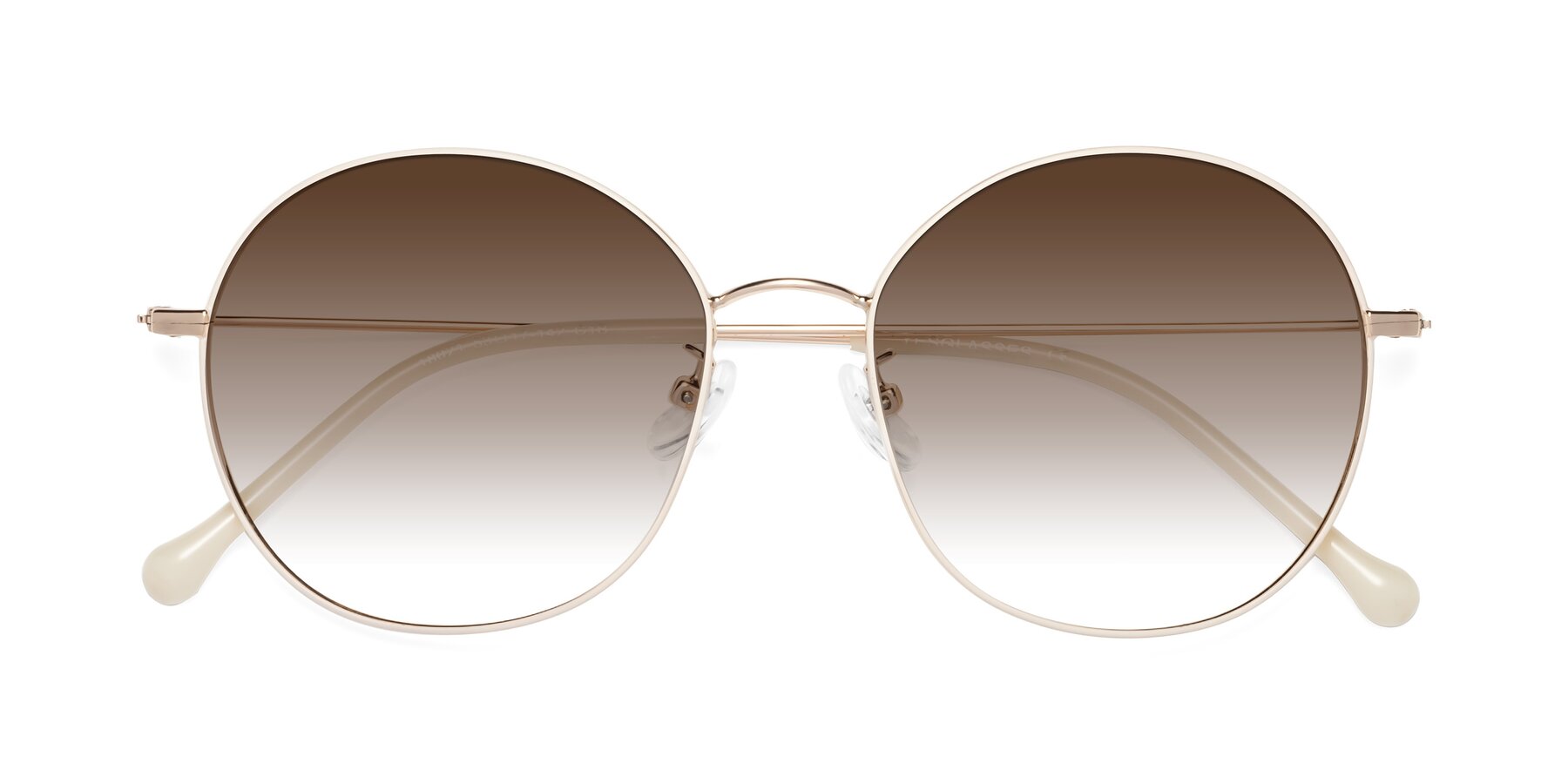 Folded Front of Dallas in White-Gold with Brown Gradient Lenses
