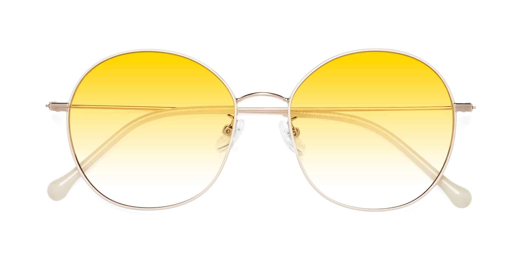 Folded Front of Dallas in White-Gold with Yellow Gradient Lenses