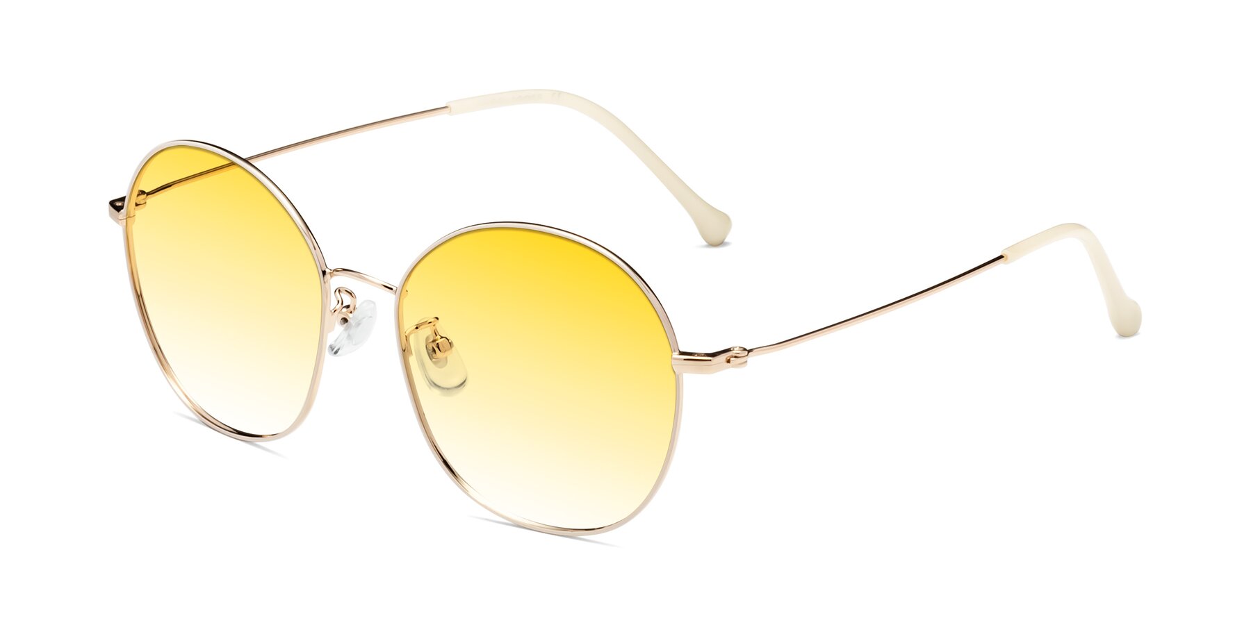 Angle of Dallas in White-Gold with Yellow Gradient Lenses