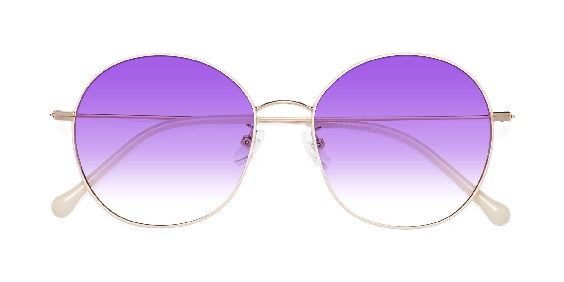 Folded Front of Dallas in White-Gold with Purple Gradient Lenses