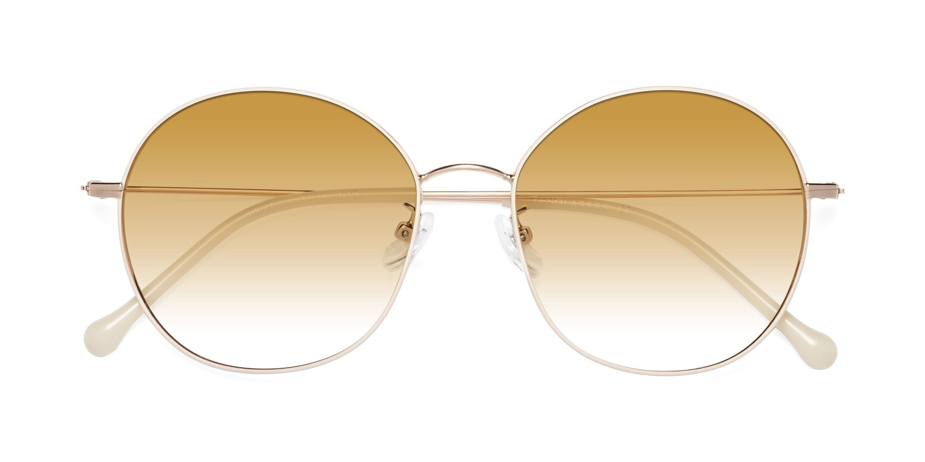 Folded Front of Dallas in White-Gold with Champagne Gradient Lenses
