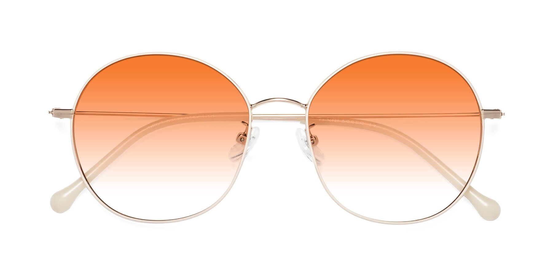 Folded Front of Dallas in White-Gold with Orange Gradient Lenses
