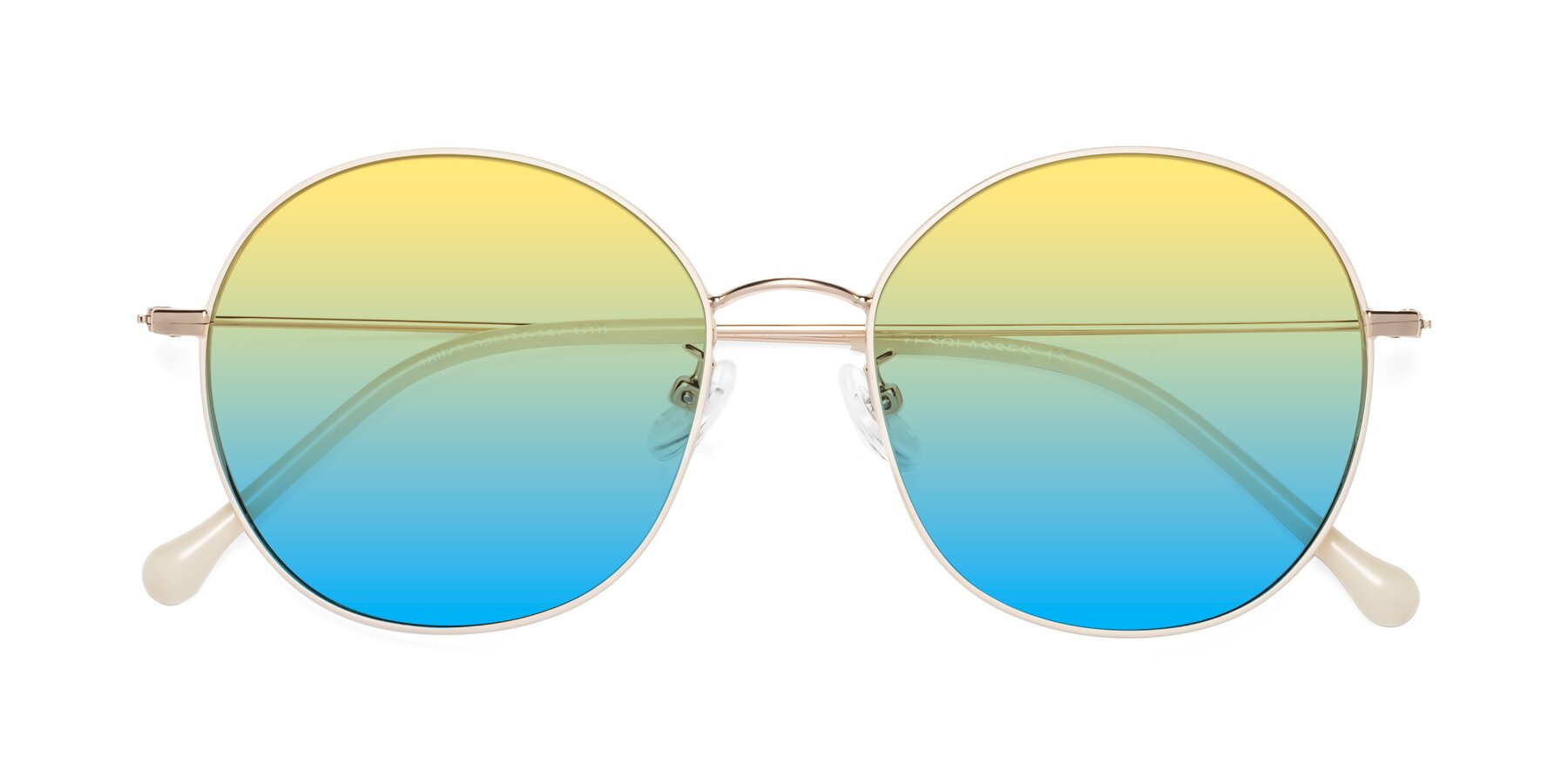 Folded Front of Dallas in White-Gold with Yellow / Blue Gradient Lenses