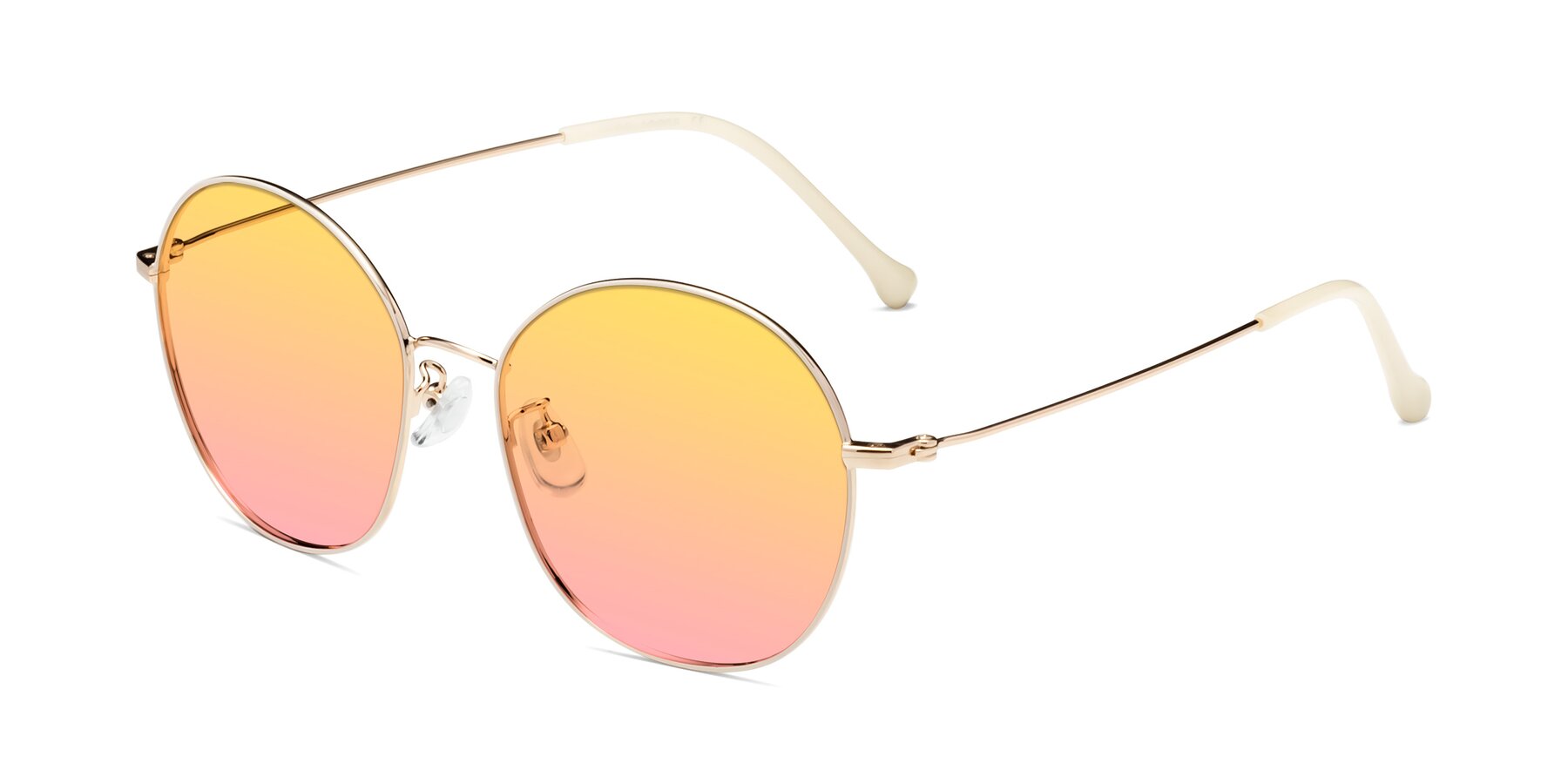 Angle of Dallas in White-Gold with Yellow / Pink Gradient Lenses
