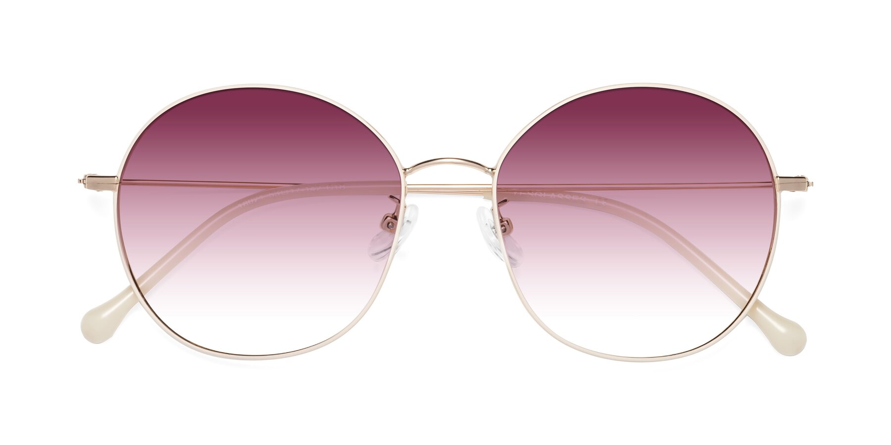 Folded Front of Dallas in White-Gold with Wine Gradient Lenses