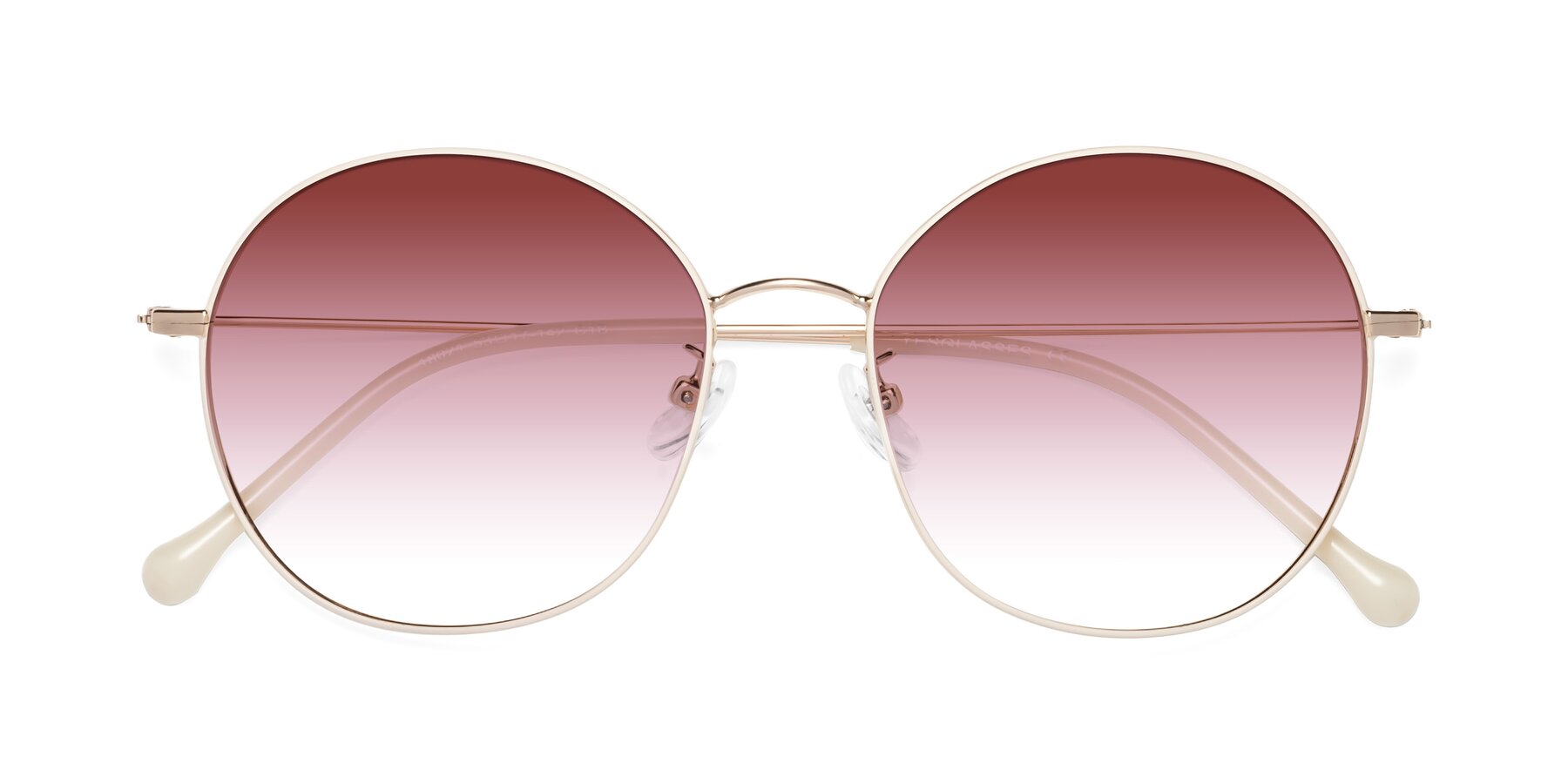 Folded Front of Dallas in White-Gold with Garnet Gradient Lenses