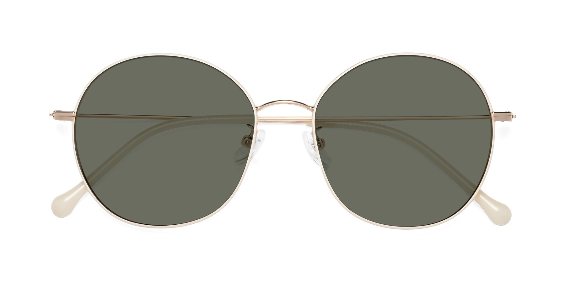 Folded Front of Dallas in White-Gold with Gray Polarized Lenses