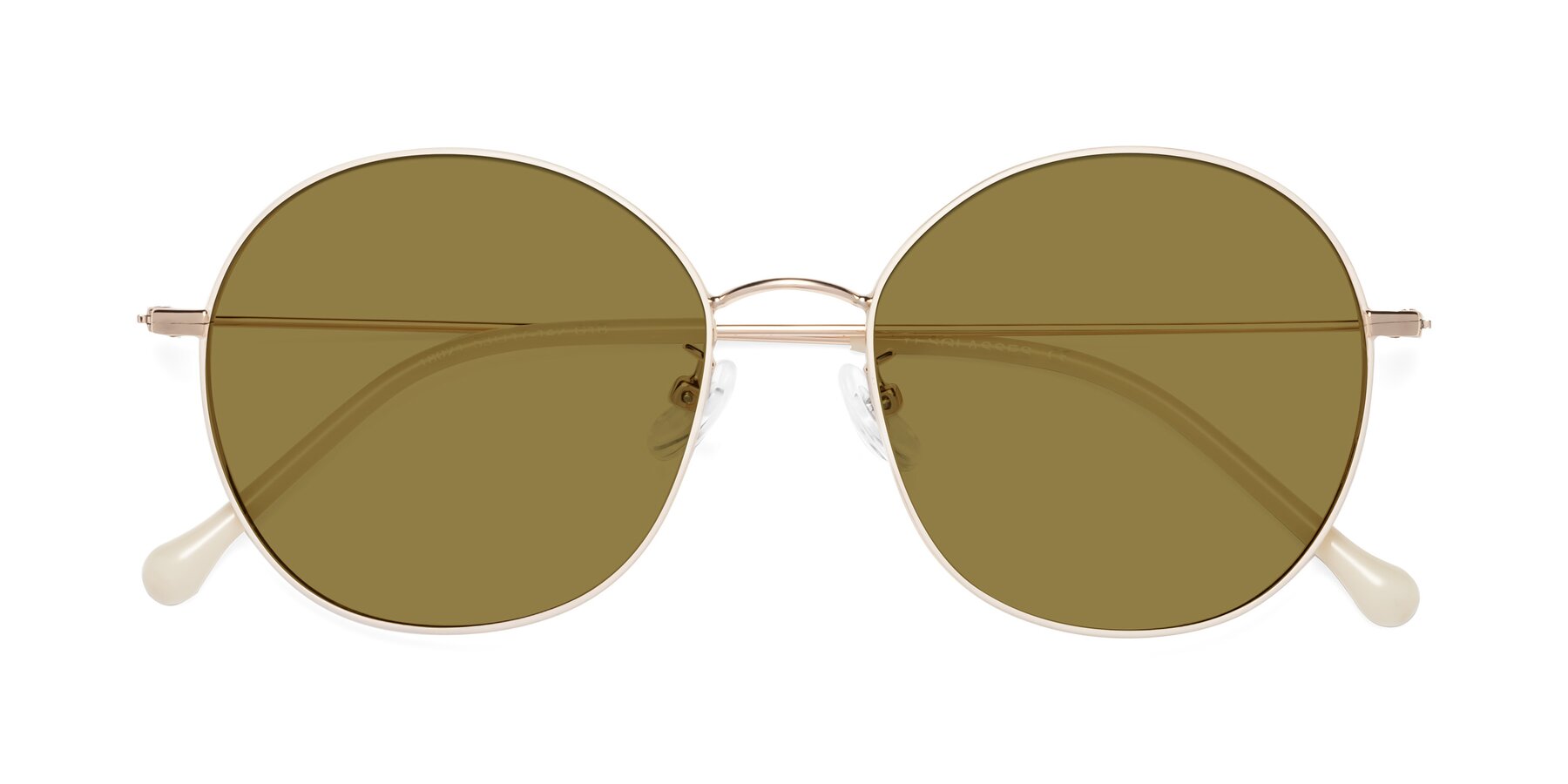 Folded Front of Dallas in White-Gold with Brown Polarized Lenses