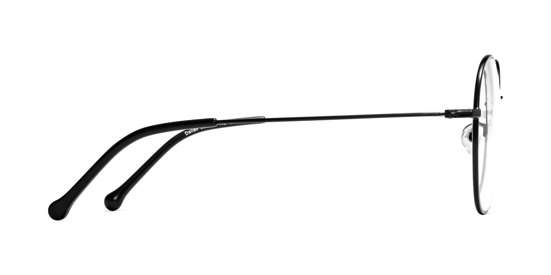 Side of Dallas in Black with Clear Reading Eyeglass Lenses