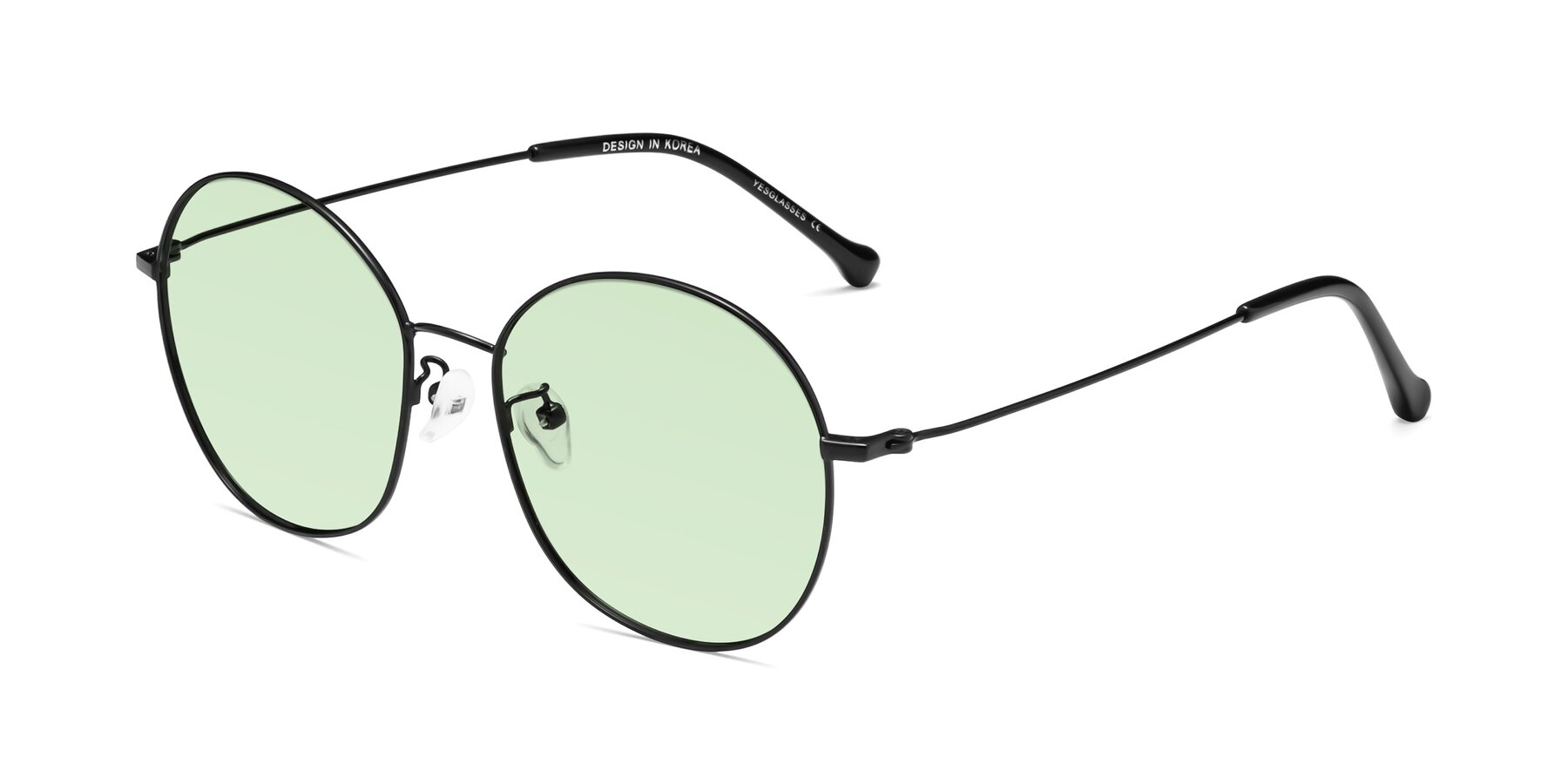 Angle of Dallas in Black with Light Green Tinted Lenses