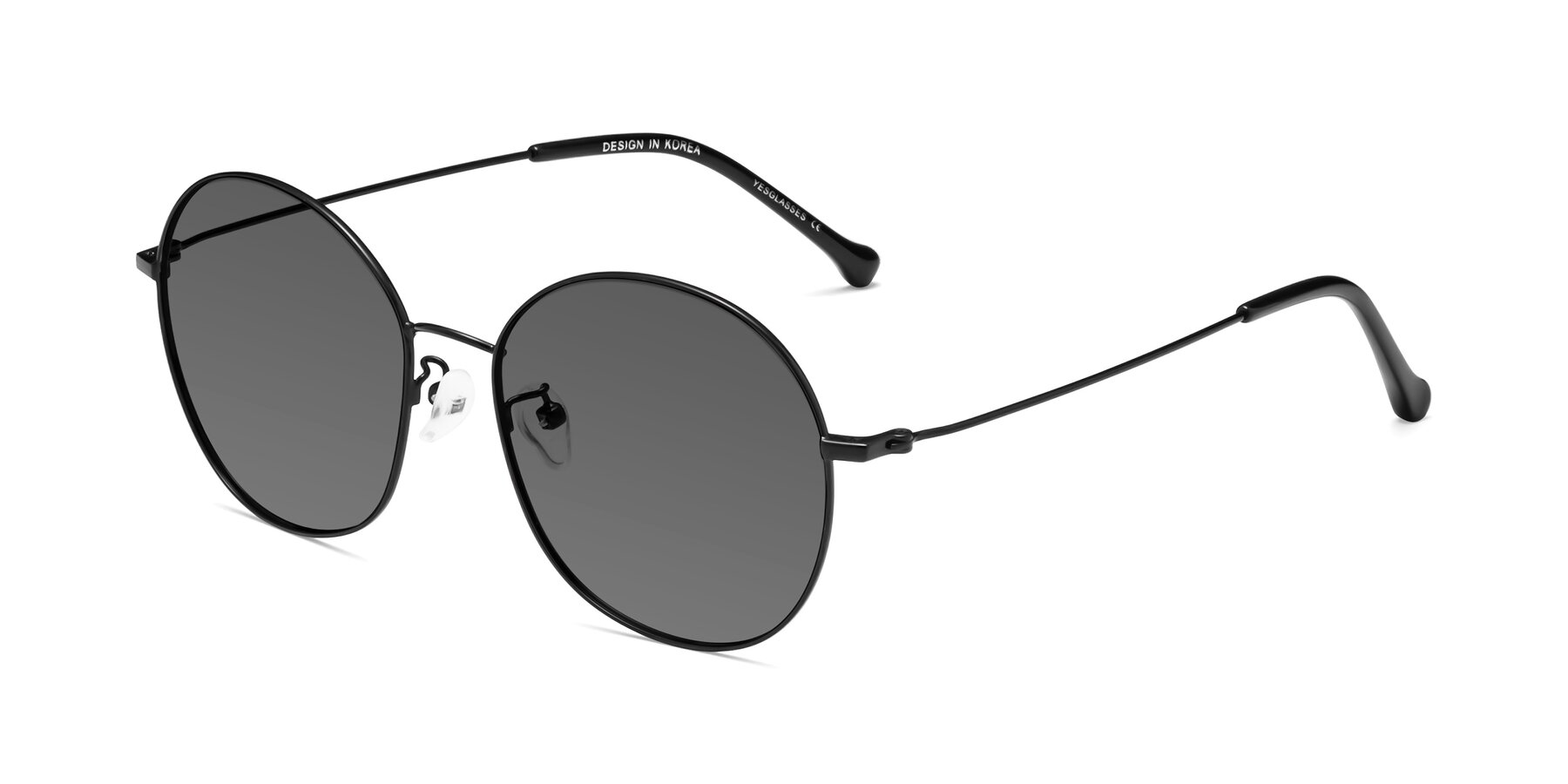 Angle of Dallas in Black with Medium Gray Tinted Lenses