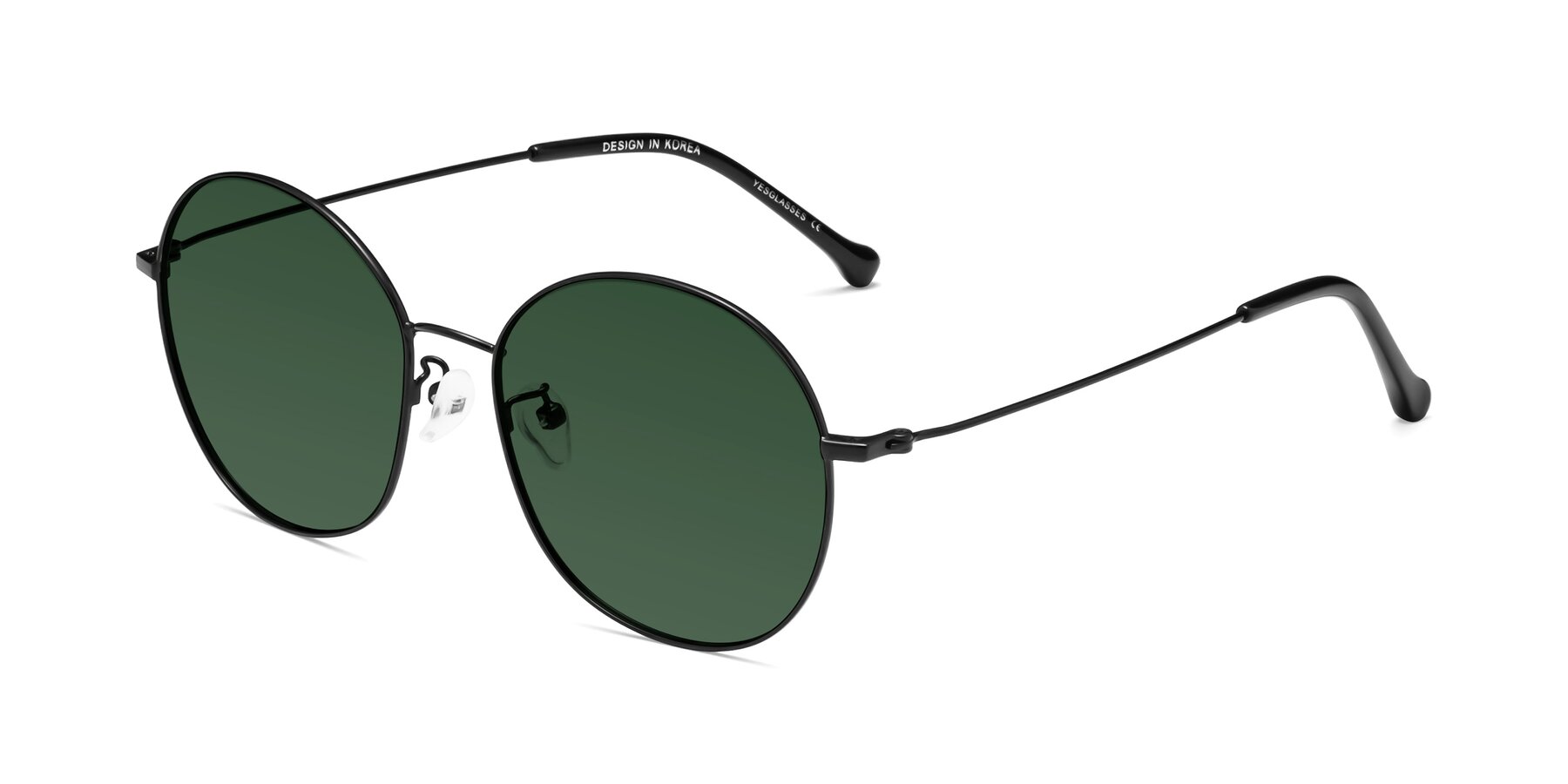 Angle of Dallas in Black with Green Tinted Lenses