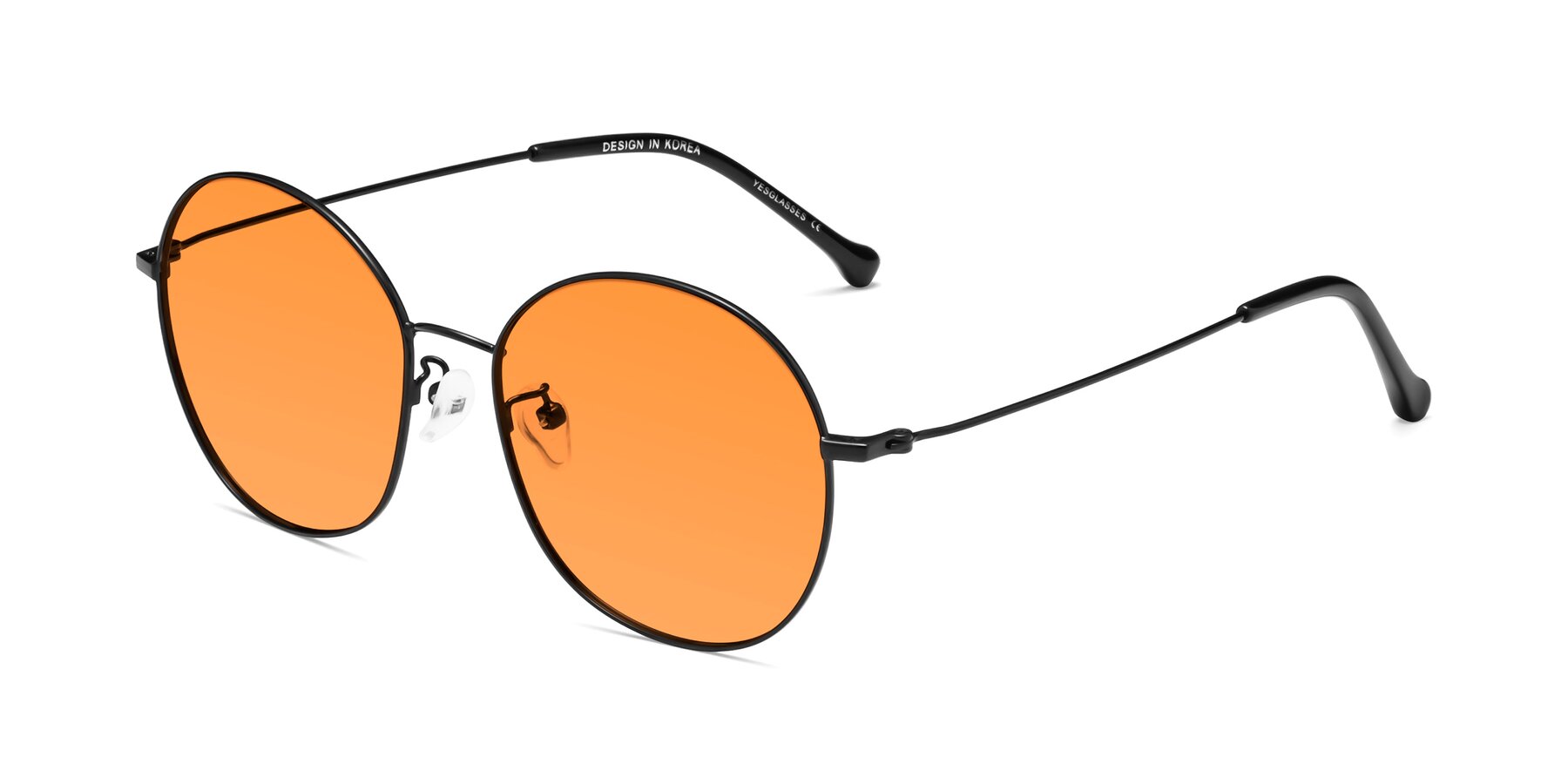 Angle of Dallas in Black with Orange Tinted Lenses