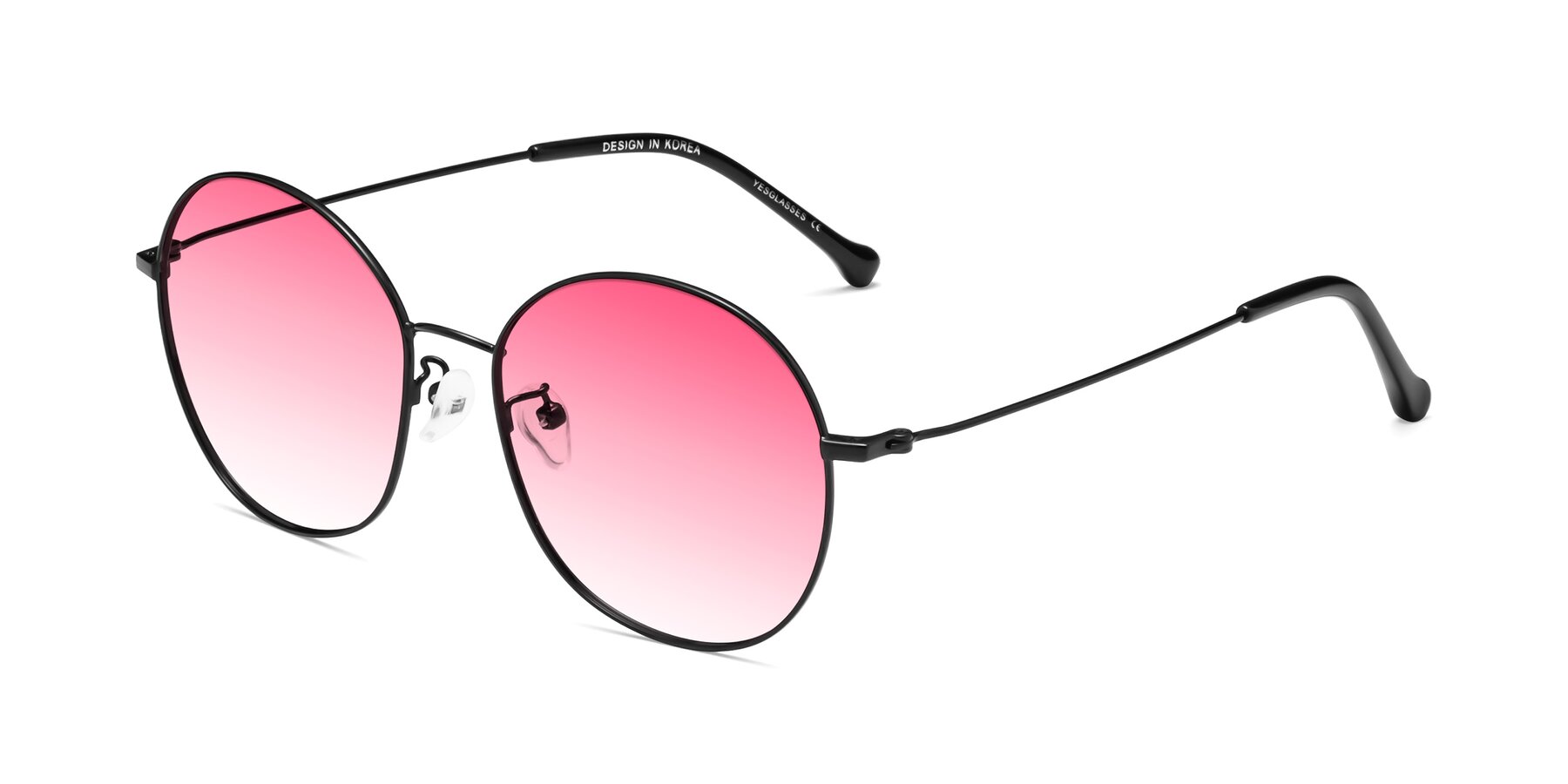 Angle of Dallas in Black with Pink Gradient Lenses