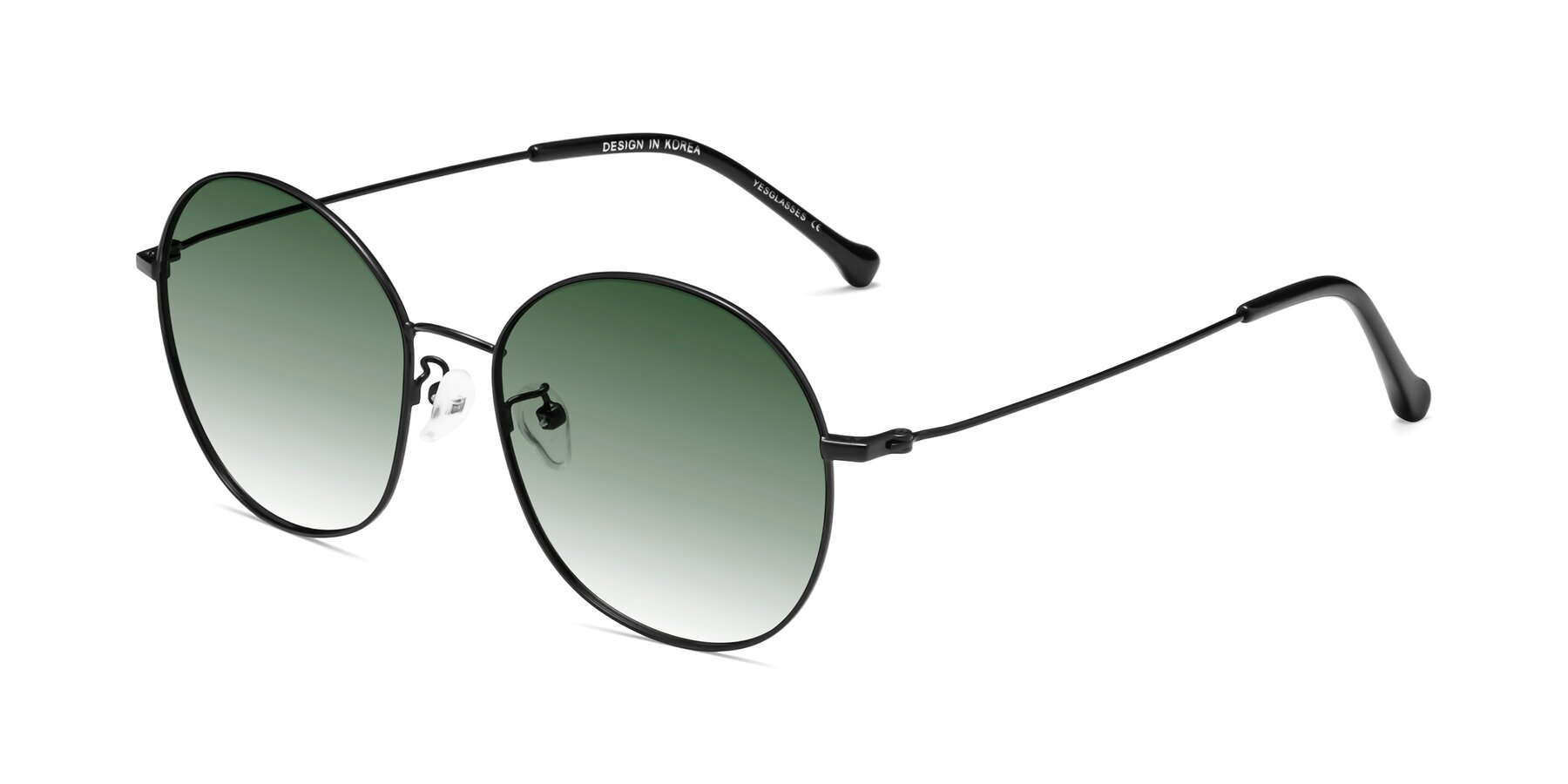 Angle of Dallas in Black with Green Gradient Lenses