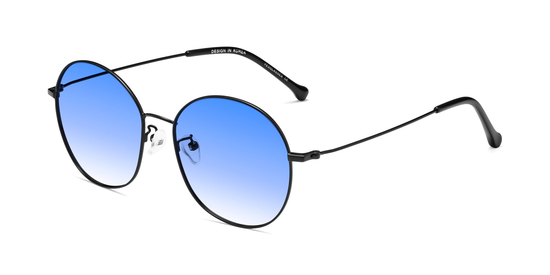 Angle of Dallas in Black with Blue Gradient Lenses