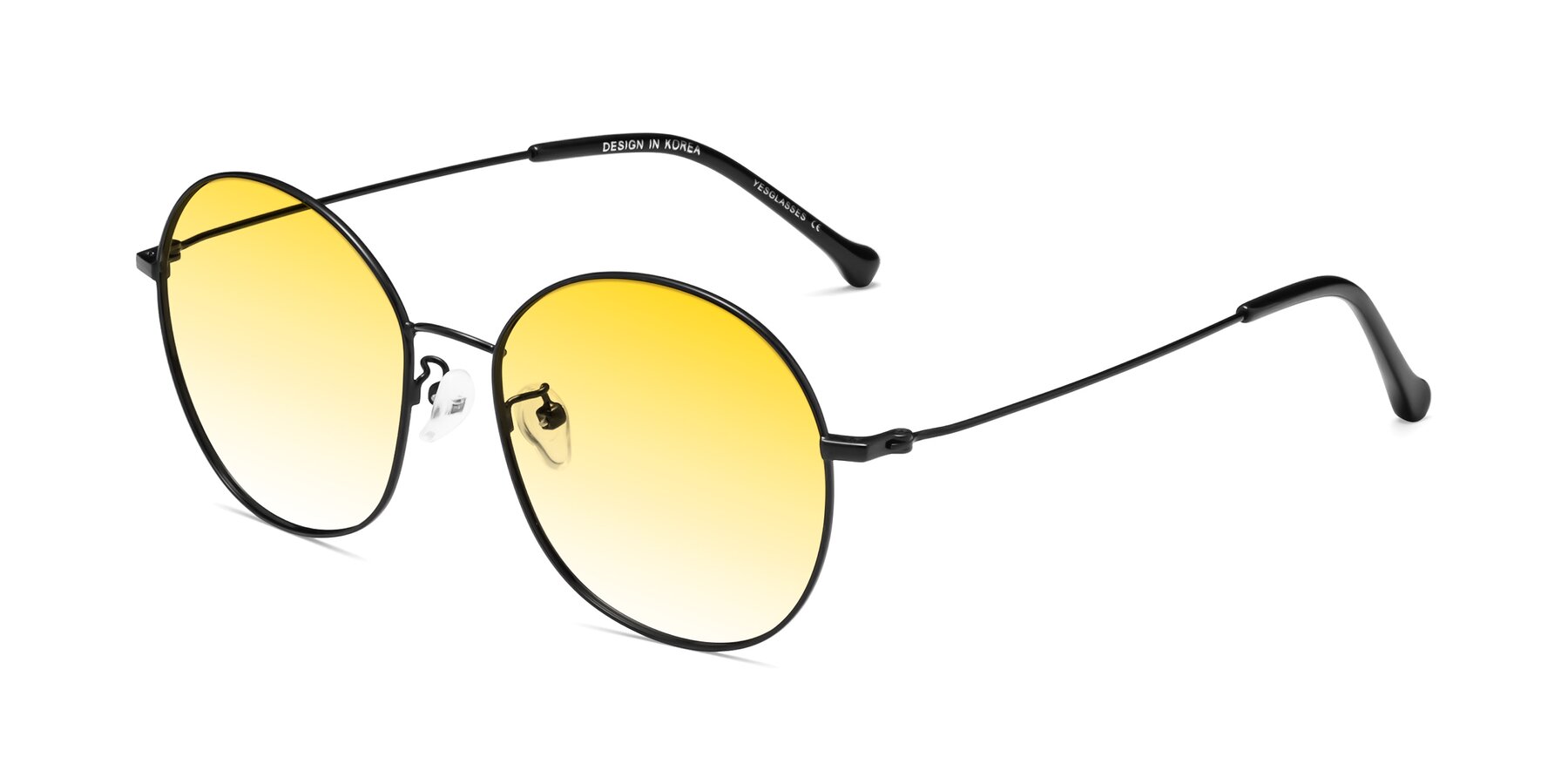 Angle of Dallas in Black with Yellow Gradient Lenses