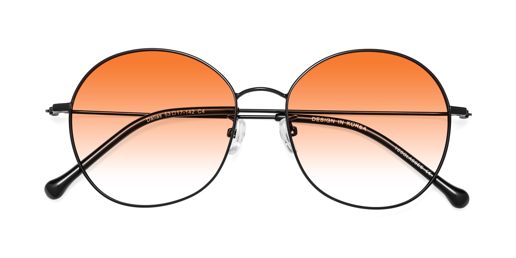 Folded Front of Dallas in Black with Orange Gradient Lenses