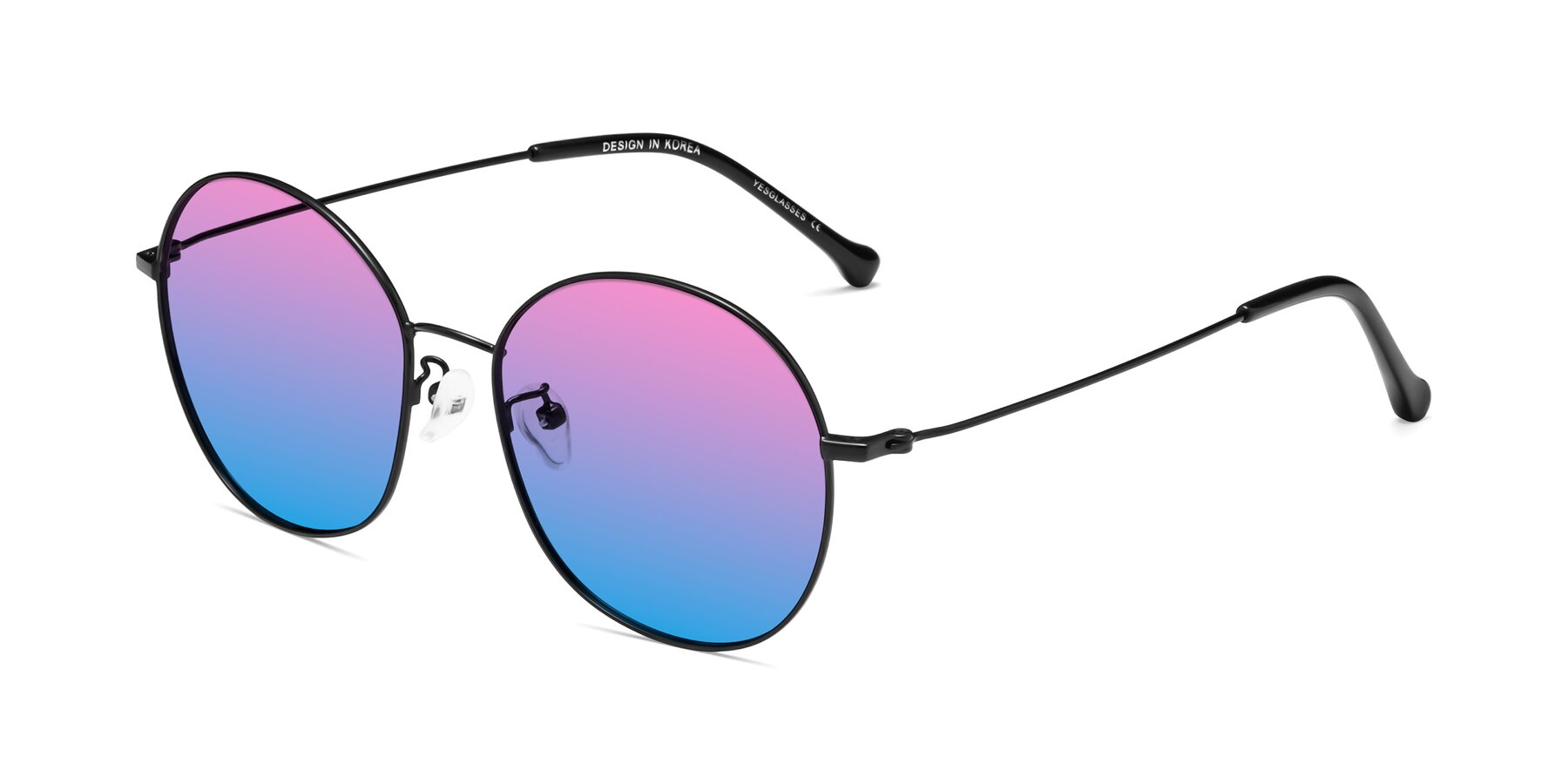 Angle of Dallas in Black with Pink / Blue Gradient Lenses