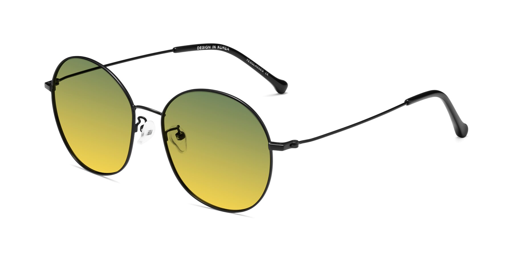 Angle of Dallas in Black with Green / Yellow Gradient Lenses