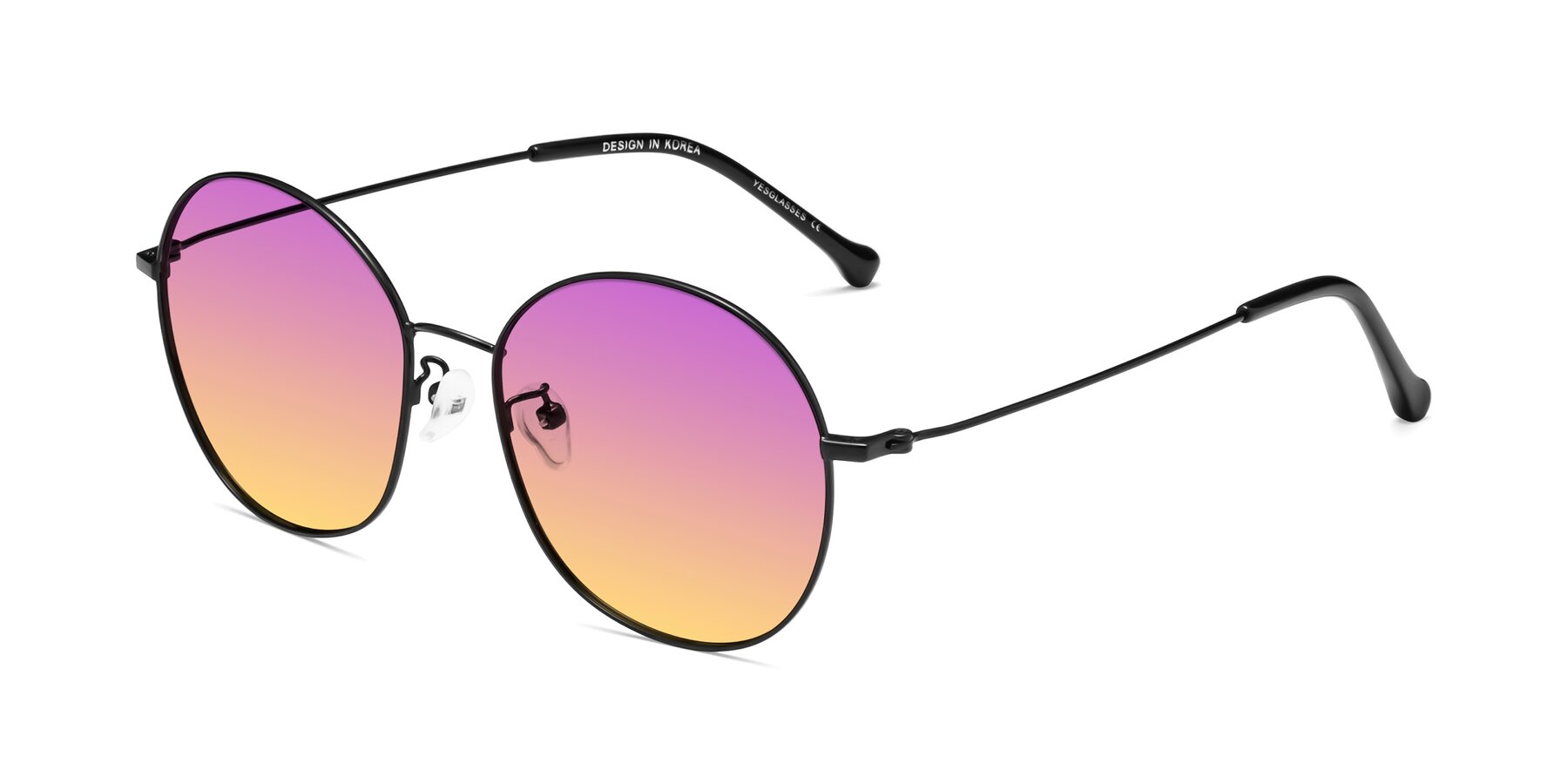 Angle of Dallas in Black with Purple / Yellow Gradient Lenses