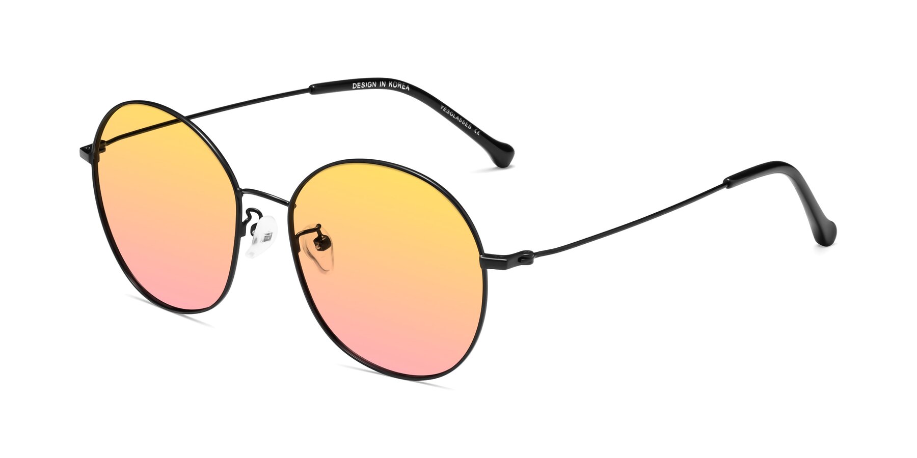 Angle of Dallas in Black with Yellow / Pink Gradient Lenses