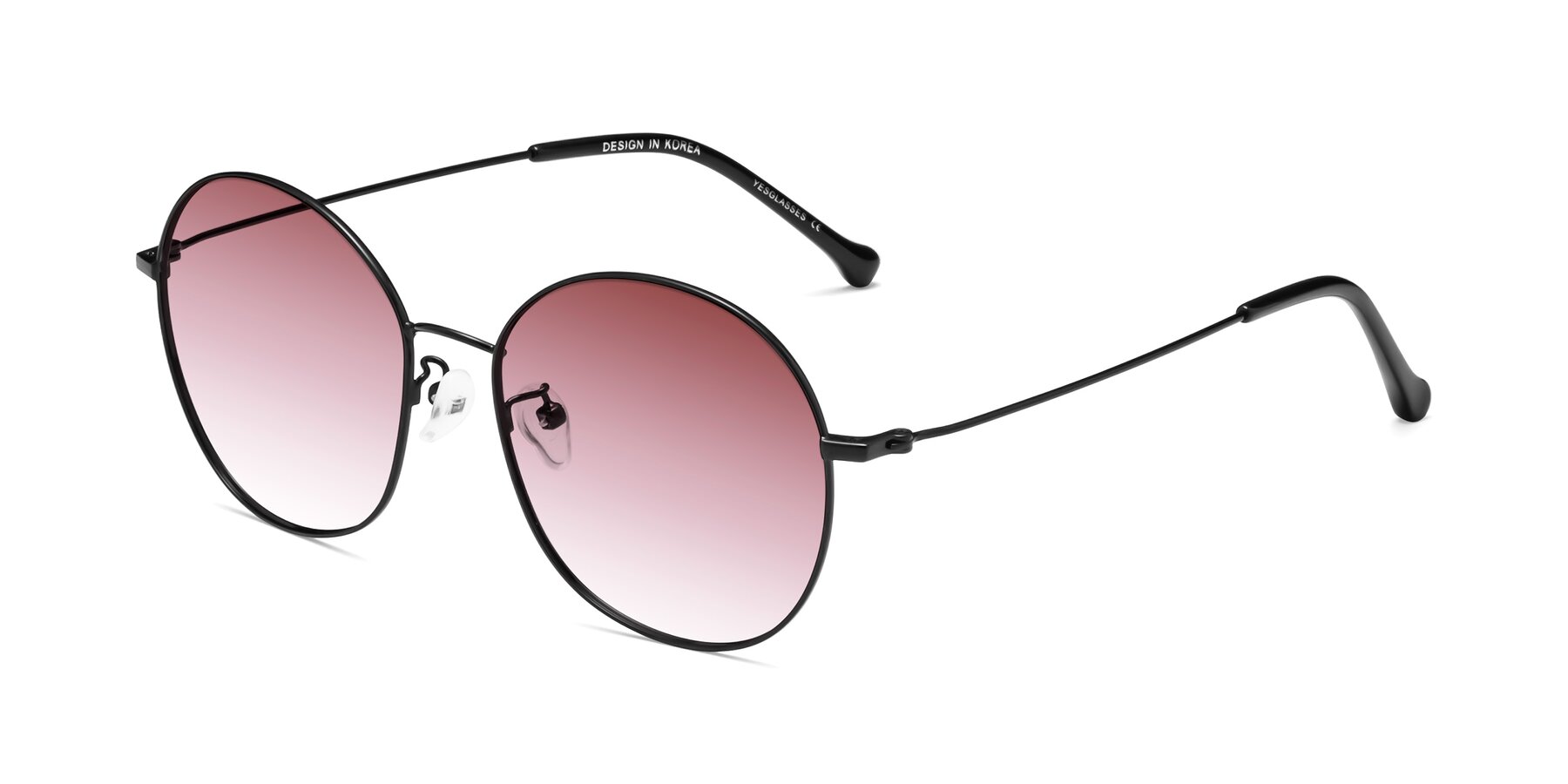 Angle of Dallas in Black with Garnet Gradient Lenses