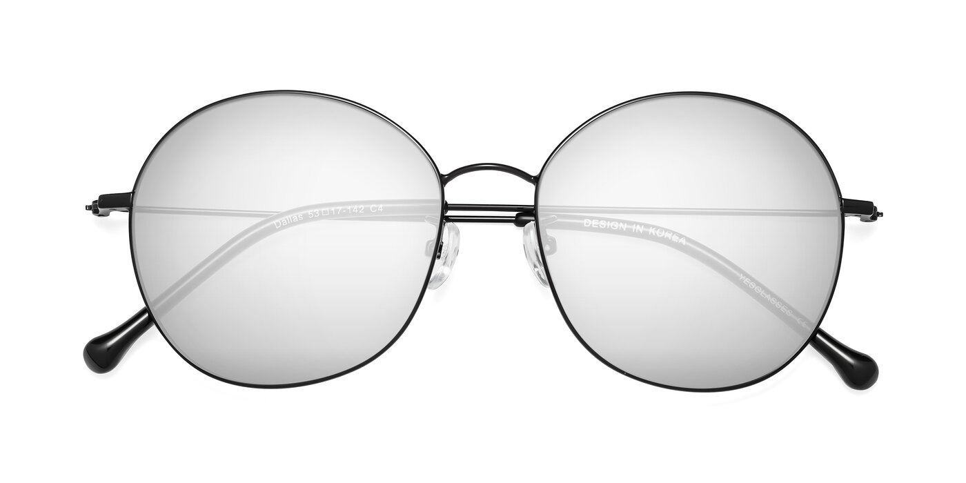 Dallas - Black Flash Mirrored Sunglasses