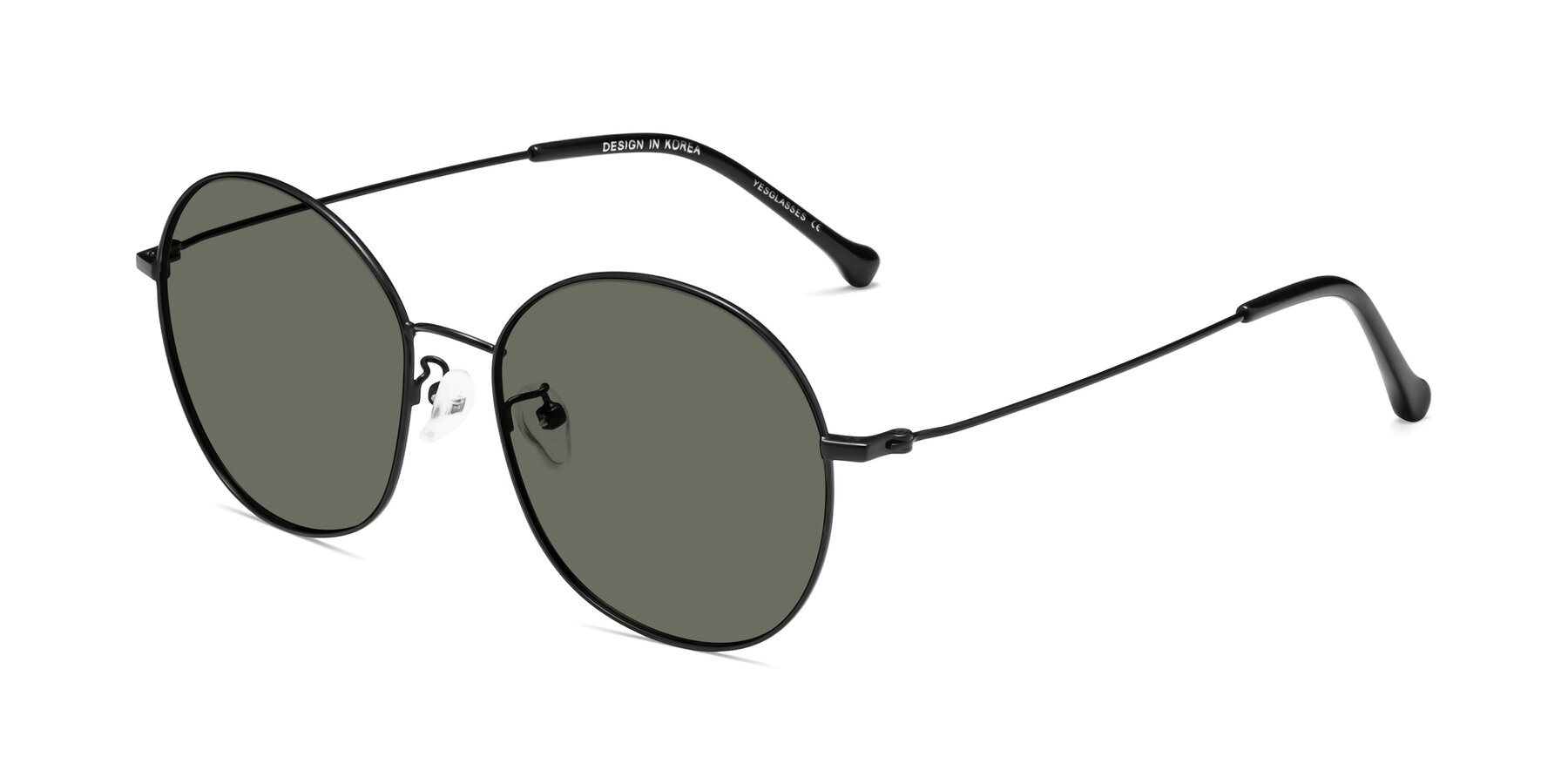 Angle of Dallas in Black with Gray Polarized Lenses