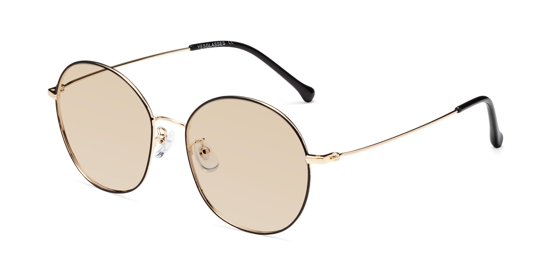 Angle of Dallas in Black-Gold with Light Brown Tinted Lenses