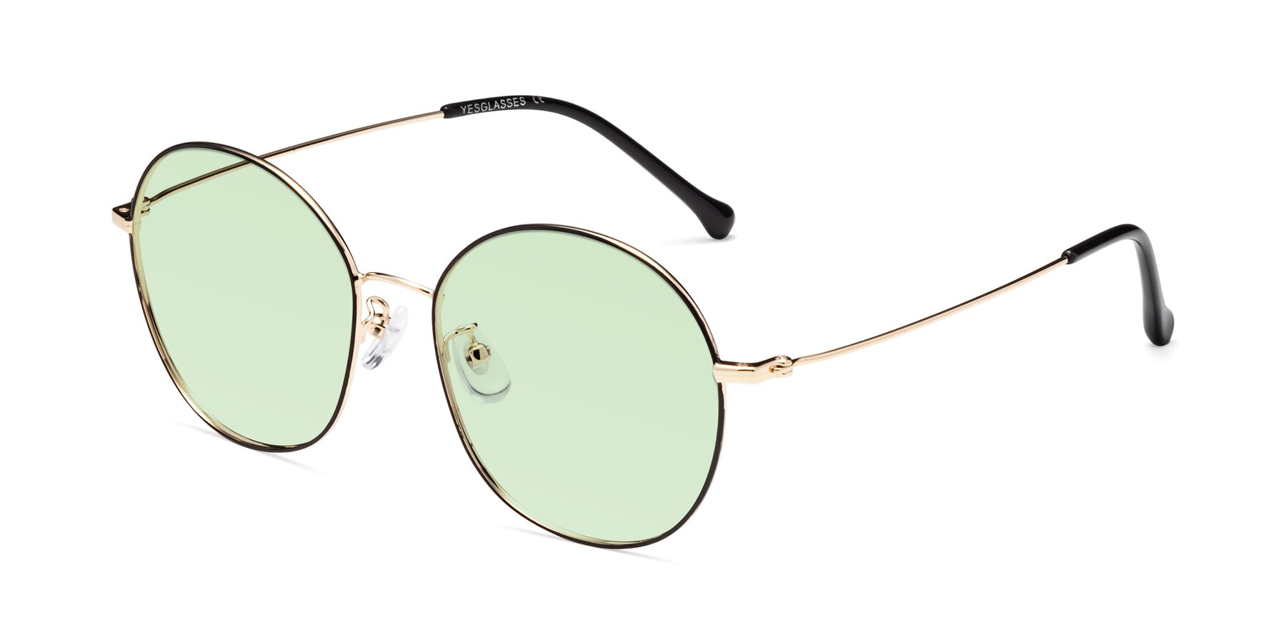 Angle of Dallas in Black-Gold with Light Green Tinted Lenses