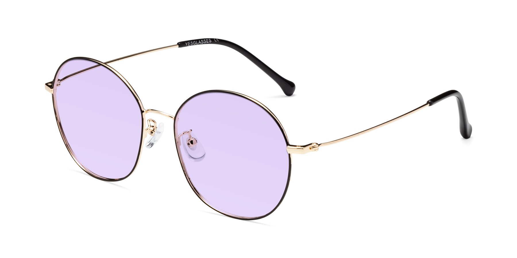 Angle of Dallas in Black-Gold with Light Purple Tinted Lenses