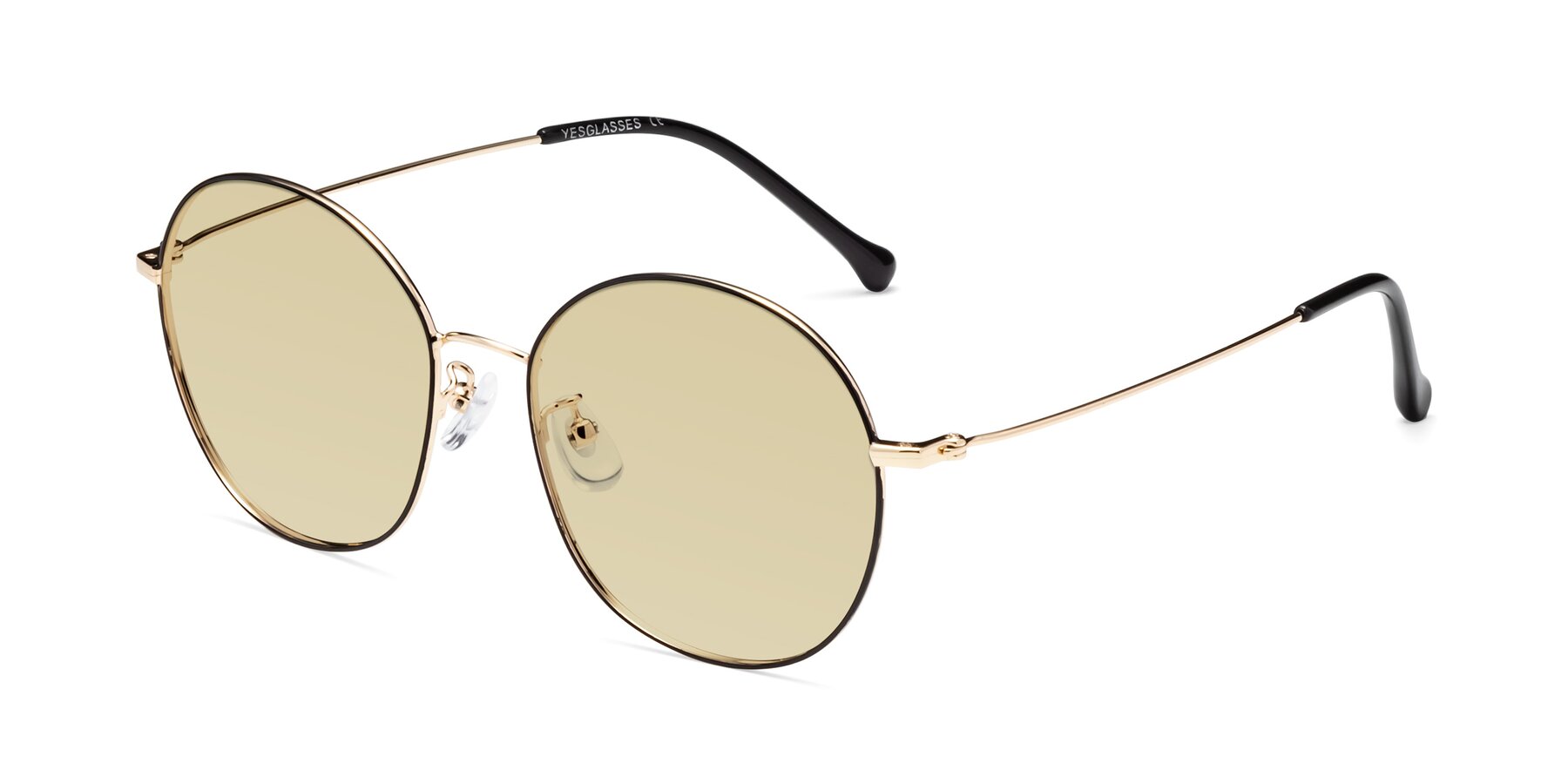Angle of Dallas in Black-Gold with Light Champagne Tinted Lenses