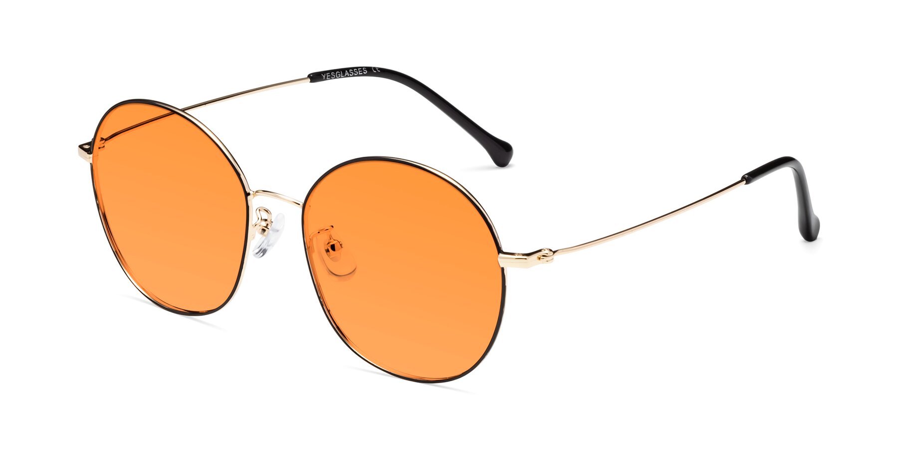 Angle of Dallas in Black-Gold with Orange Tinted Lenses