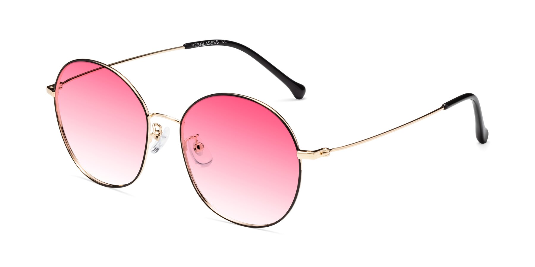 Angle of Dallas in Black-Gold with Pink Gradient Lenses
