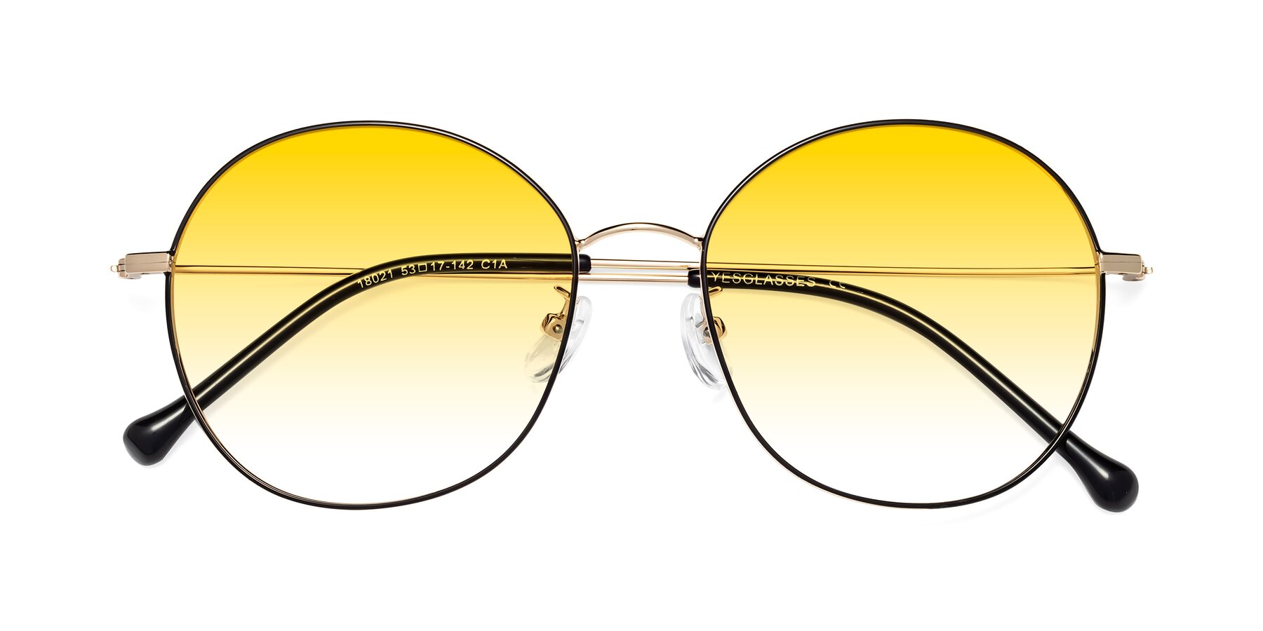 Folded Front of Dallas in Black-Gold with Yellow Gradient Lenses