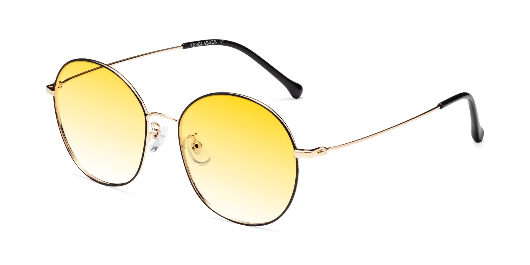 Angle of Dallas in Black-Gold with Yellow Gradient Lenses