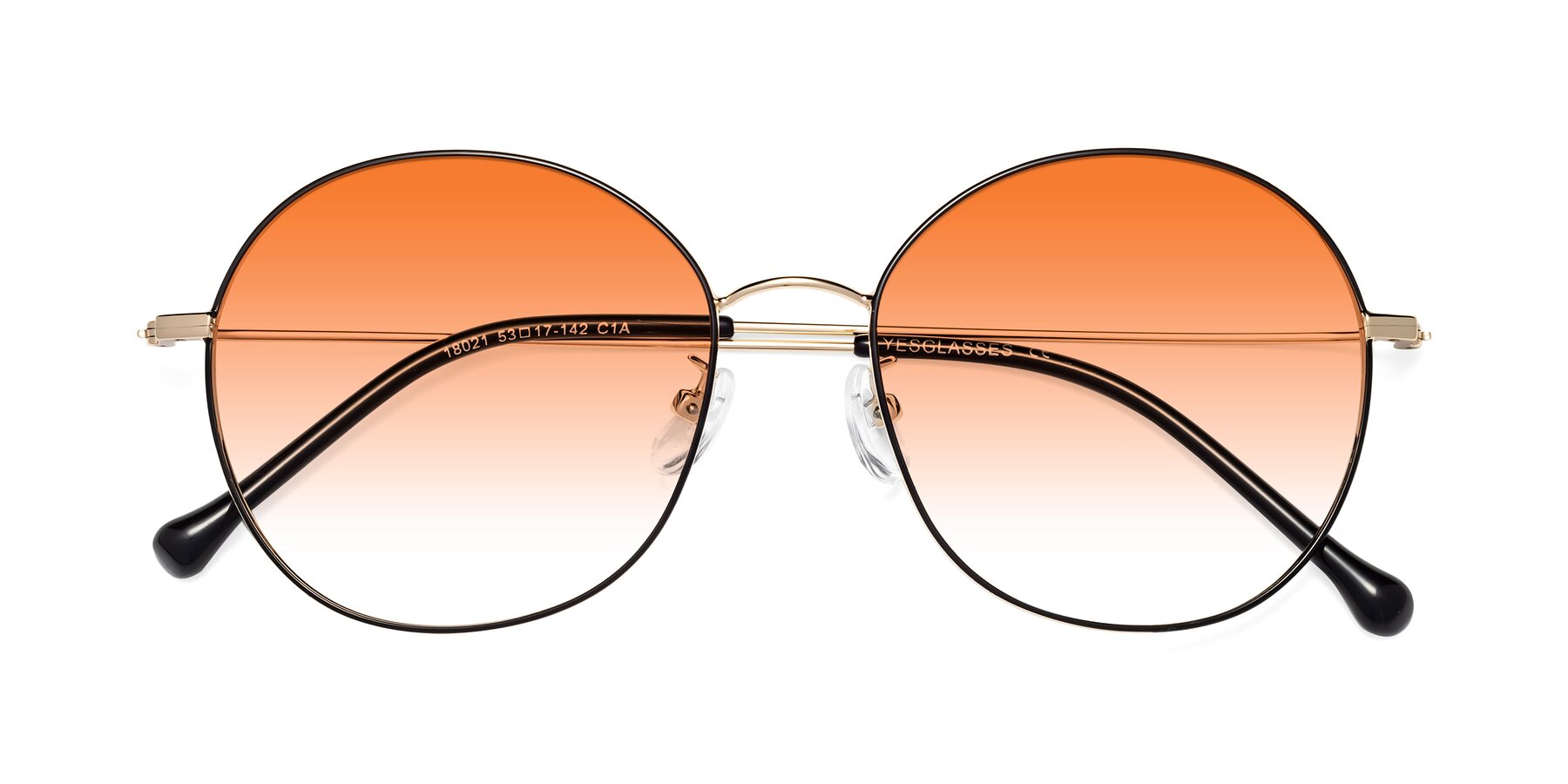 Folded Front of Dallas in Black-Gold with Orange Gradient Lenses