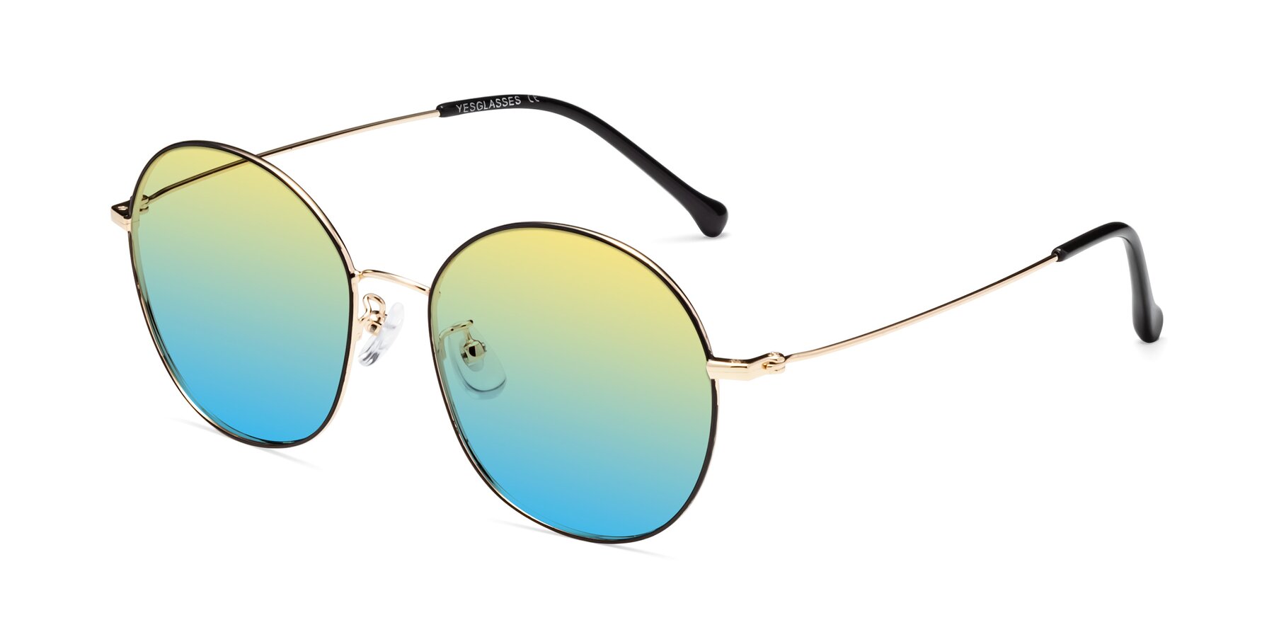 Angle of Dallas in Black-Gold with Yellow / Blue Gradient Lenses